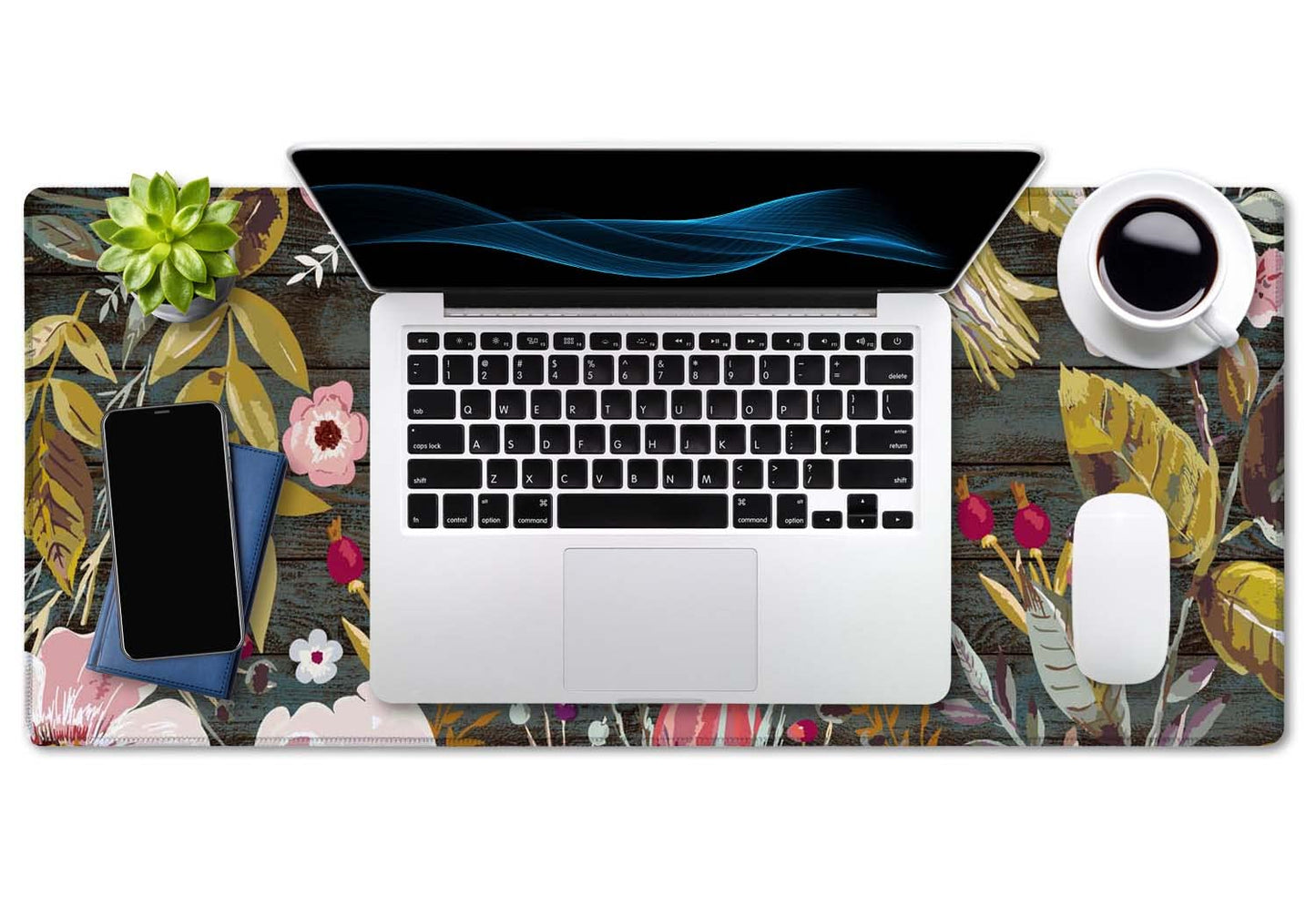 Chaos Coordinator Motivational Quote Mouse pad 35.5 X 15.7 Inch XXL Floral Full Desk Mousepad