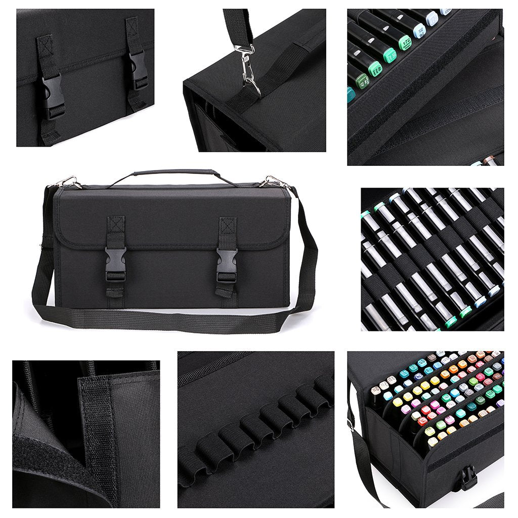 BTSKY New 120 Slots Marker Case Lipstick Organizer-Canvas Markers Holder for for Primascolor