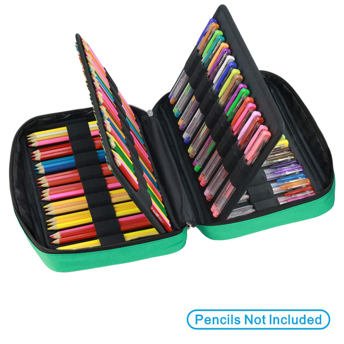YOUSHARES 166 Slots Colored Pencil Case, 110 Slots Gel Pens fo Coloring Case Organizer, Handy