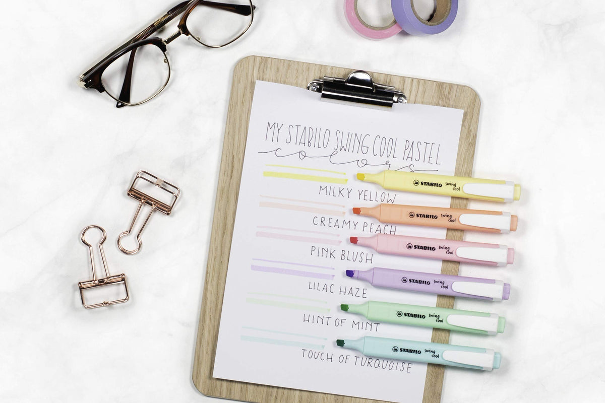 STABILO swing cool pastel edition highlighter, single pen, powdery yellow