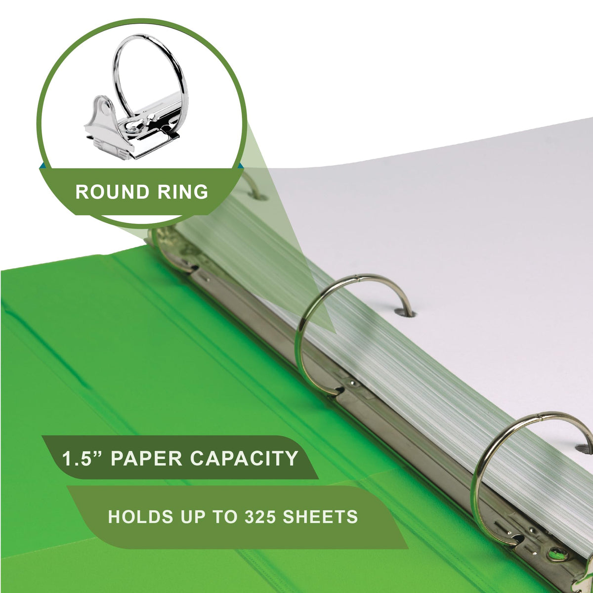 Samsill Plant-Based 1.5 Inch Durable Round Ring, View Binder, Eco-Friendly, USDA Certified