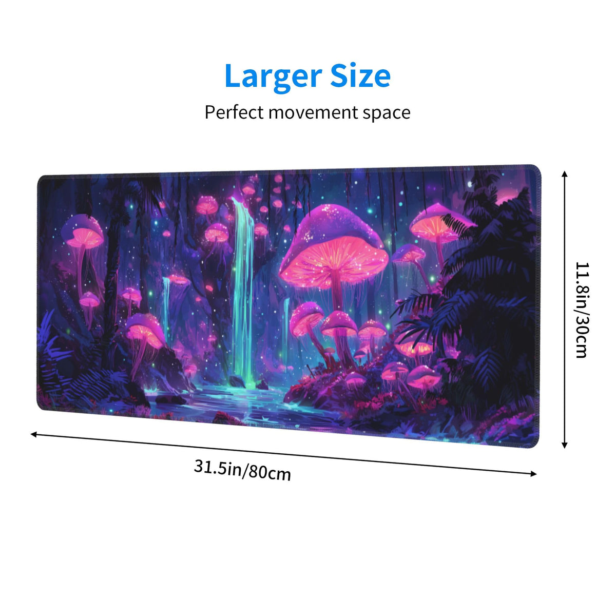 Mushroom Mouse Pad Extended Large Gaming Mouse Pad XL Stitched Edges for Gamer Home Office 31.5 X