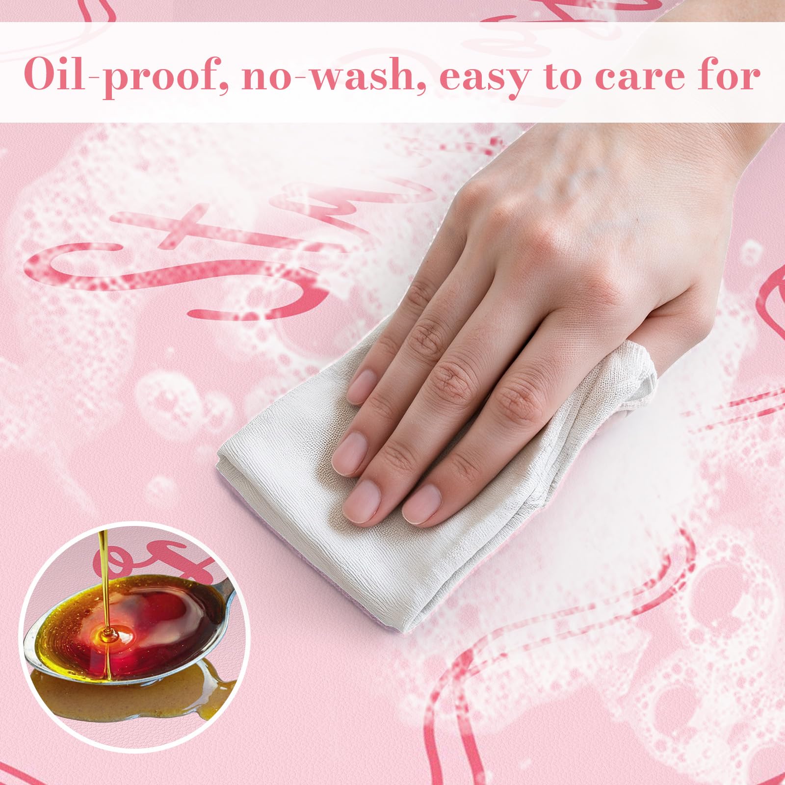 iCasso Pink Mouse Pad, Scalloped Desk Cover Mat, Leather Waterproof Desk Pad Mat for Desktop