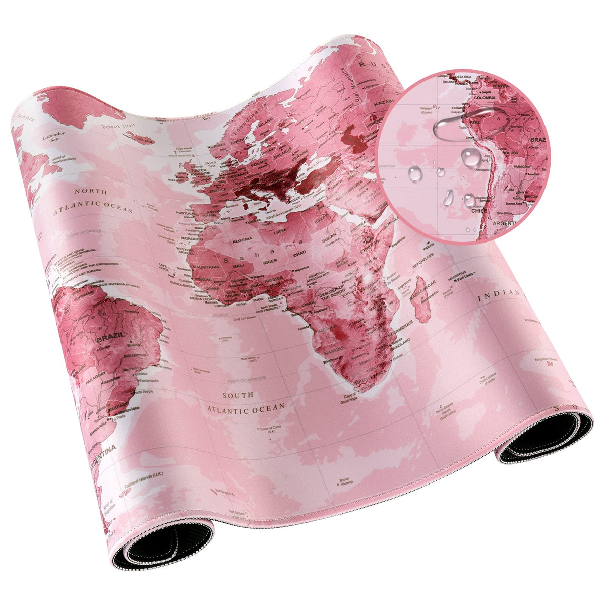 iCasso Gaming Mouse Pad,35.4x15.7 in Desk Pad,Pink World