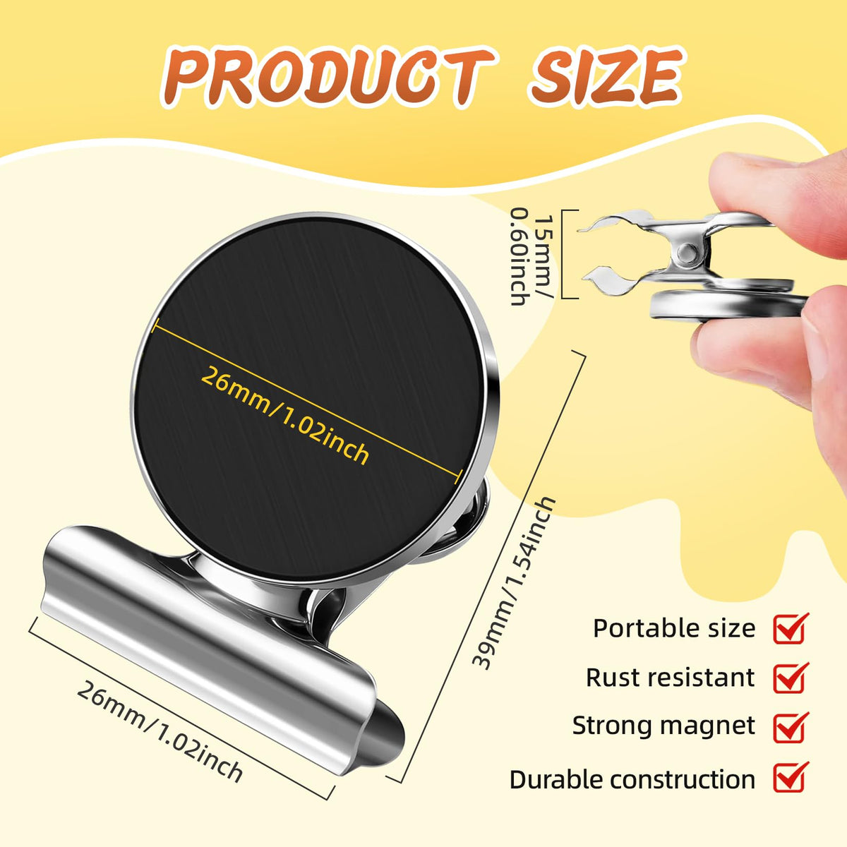 VNDUEEY 200 Pack Fridge Magnets Refrigerator Magnets, Strong Magnetic Clips Heavy Duty, Magnet