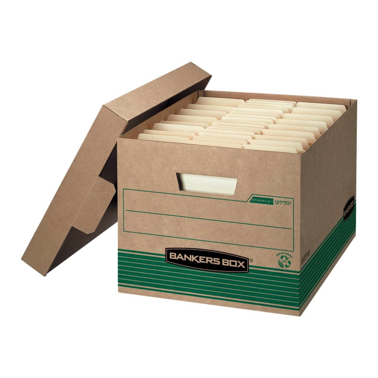Bankers Box 12-Pack Recycled Medium-Duty File Box, Letter/Legal, FastFold