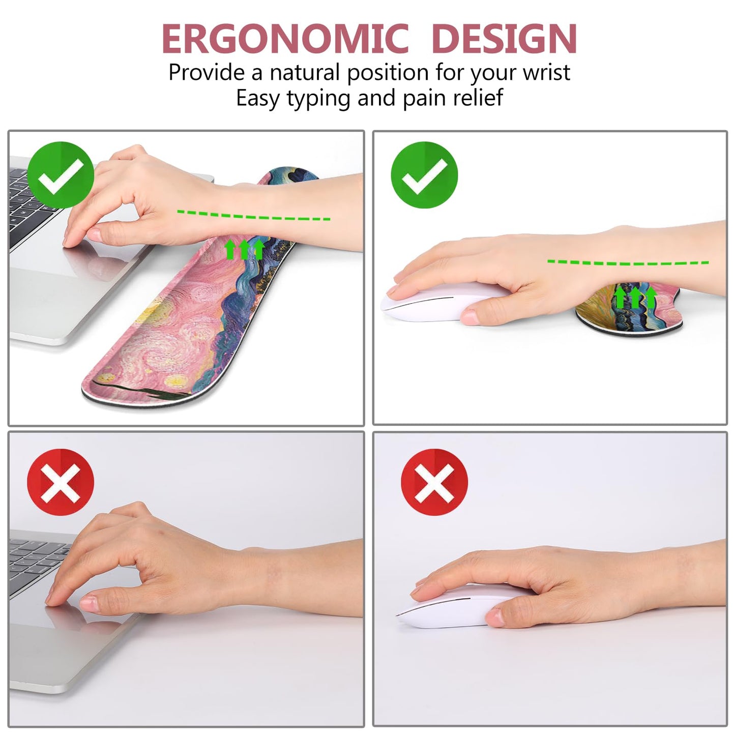 DINKY Desk Pad and Keyboard Wrist Rest, Large Mouse Pad +Keyboard Pad +Mouse Wrist Support