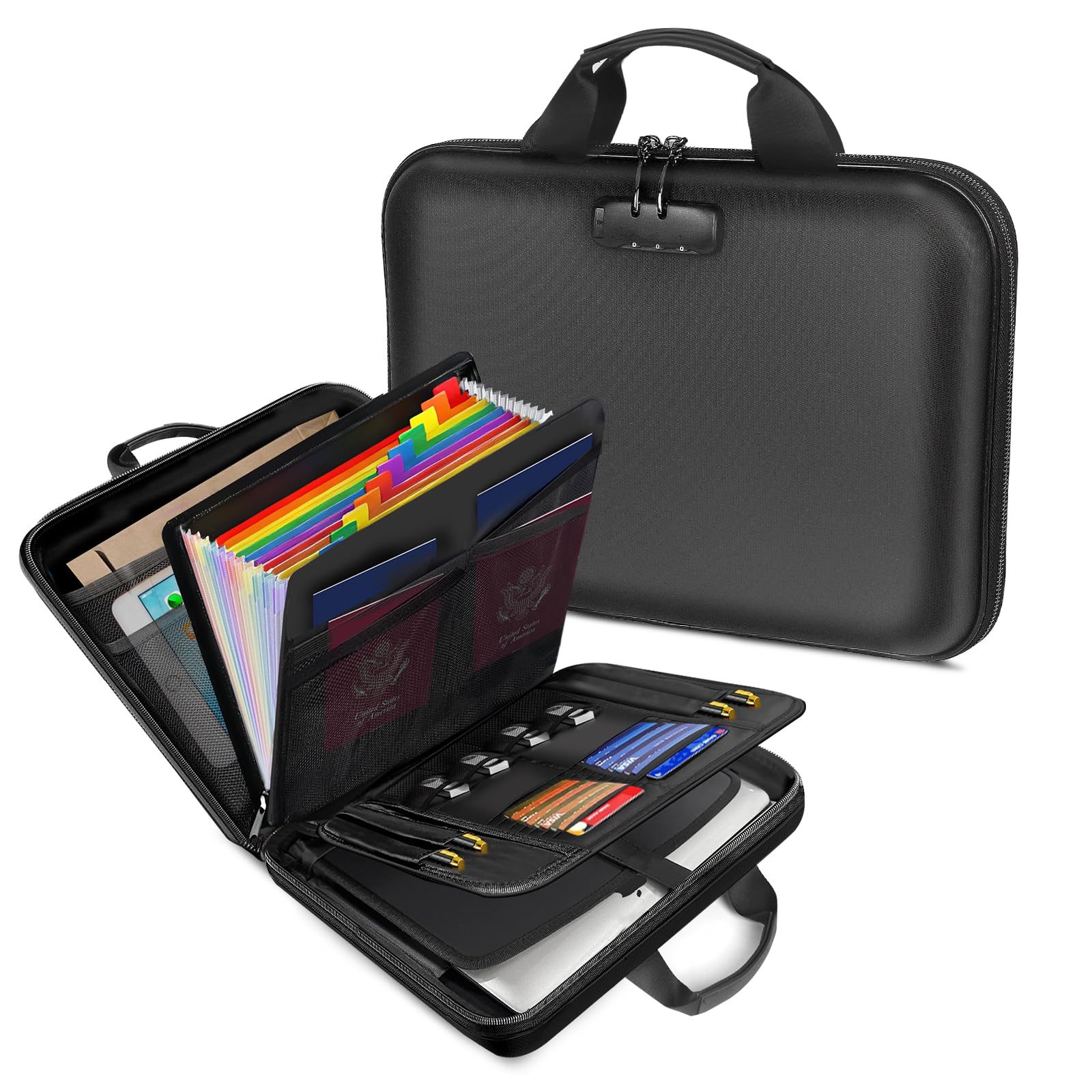HECHN Fireproof Document Organizer with Lock for Important Documents, File
