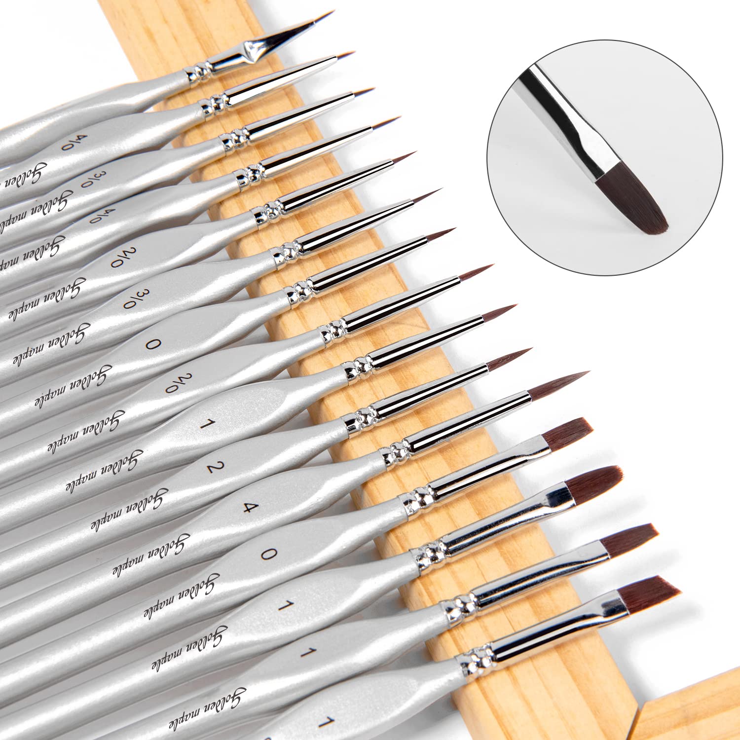 Golden Maple Miniature Paint Brushes, 15PC Model Brushes Micro Detail Paint Brush Set, Fine