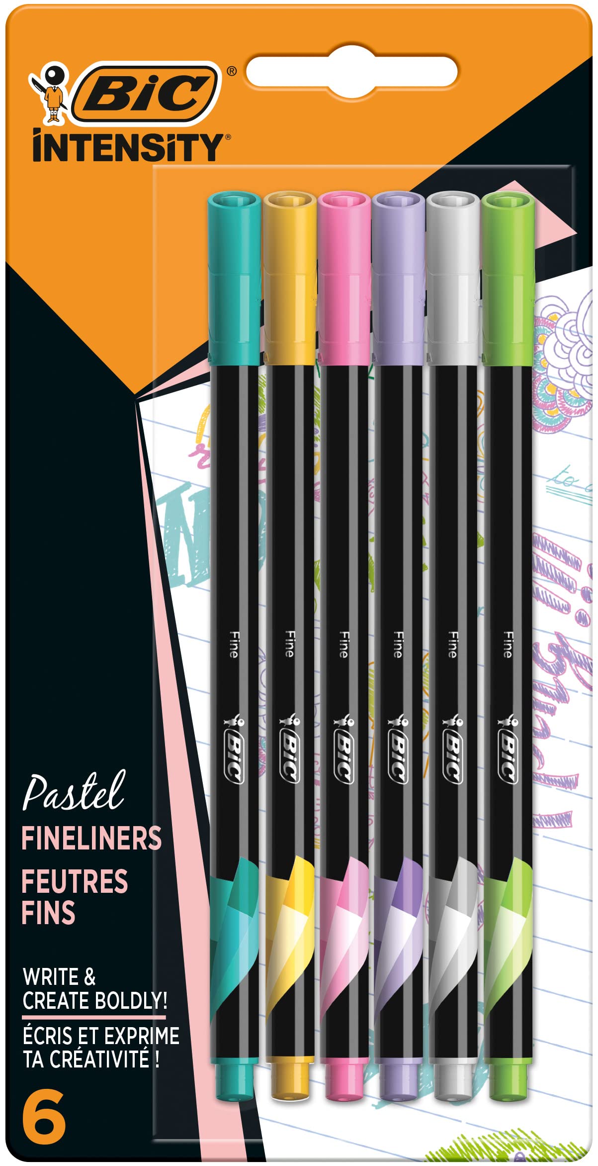 Bic Pastel Stationery Set with Felt Pens, Mechanical Pencils, Highlighters, and Fineliners