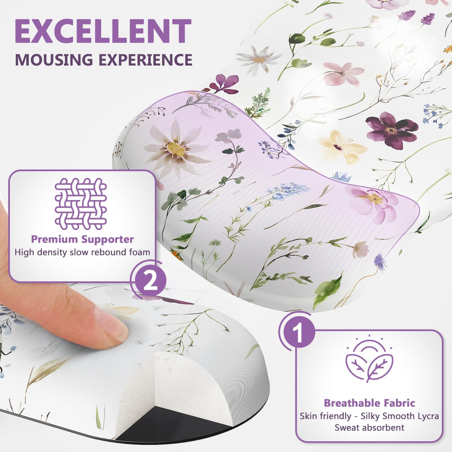 AKITErgonomic Mouse Pad with Wrist Rest for Computer Keyboard, Memory Foam