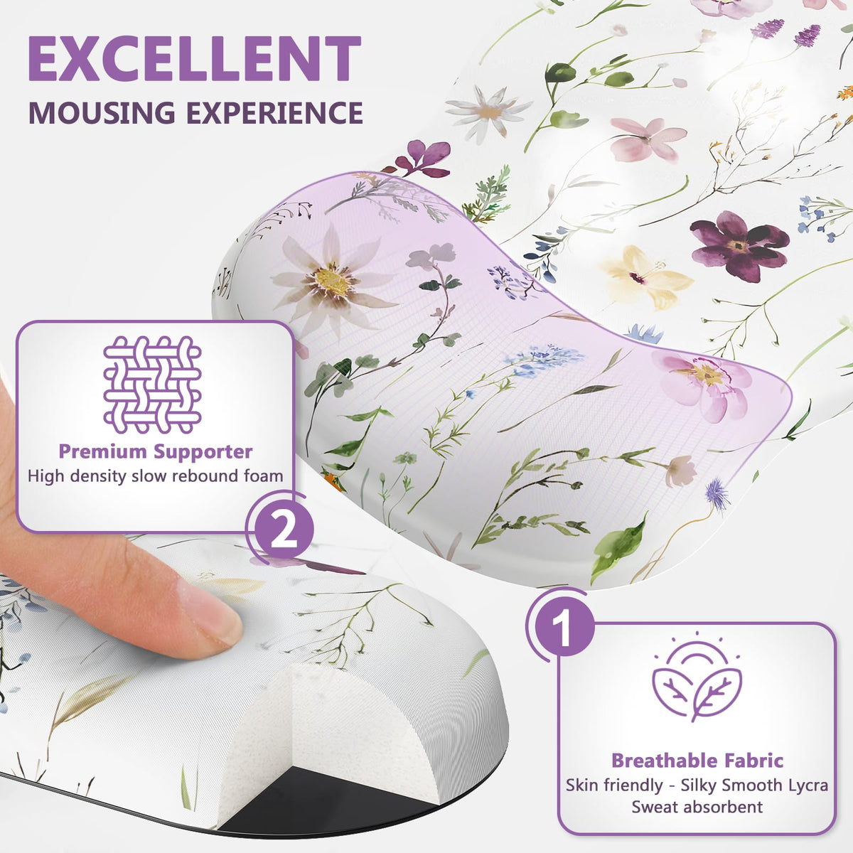 AKITErgonomic Mouse Pad with Wrist Rest for Computer Keyboard, Memory Foam