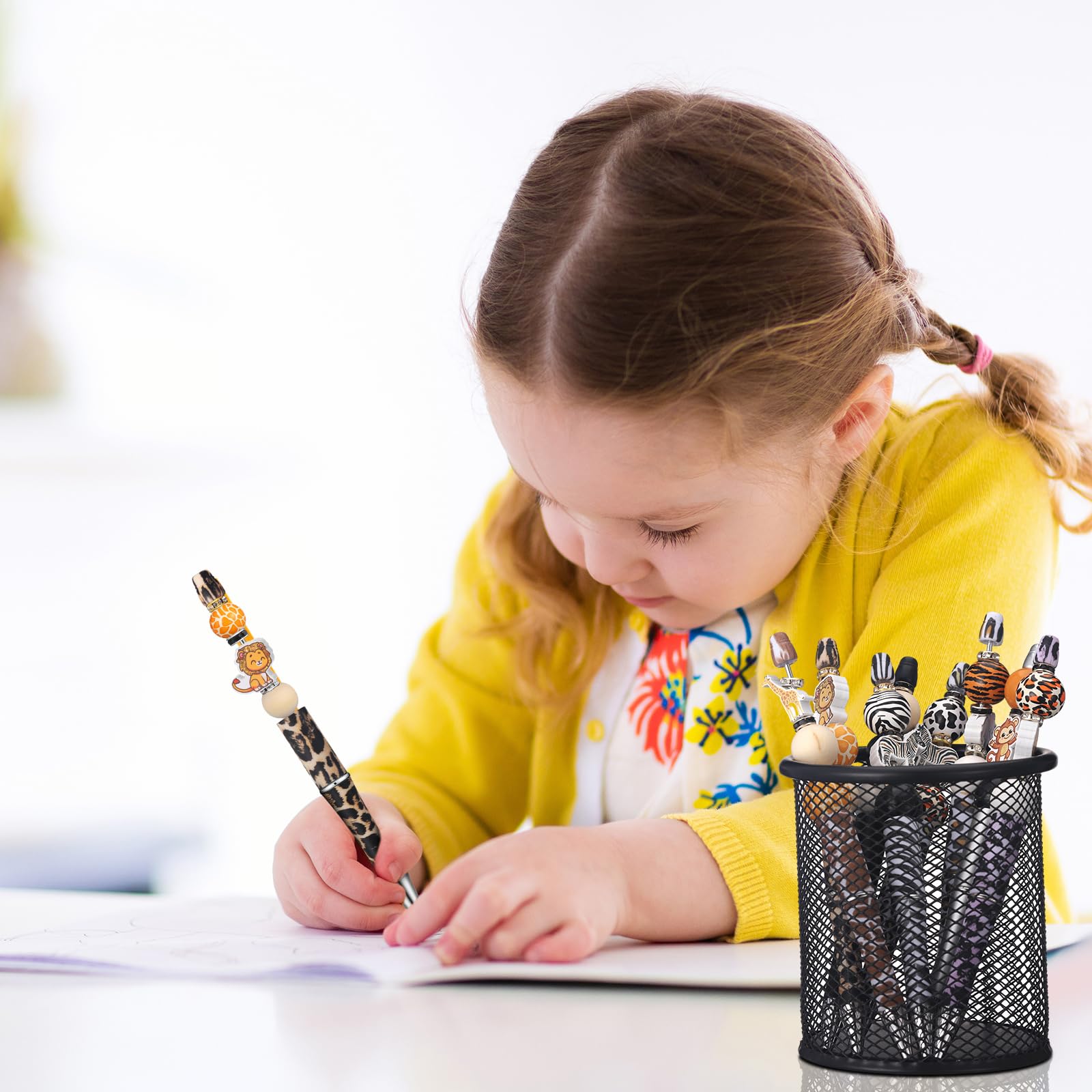 Colarr 197 Pcs Beadable Pens DIY Pen Making Kit, Jungle Animals