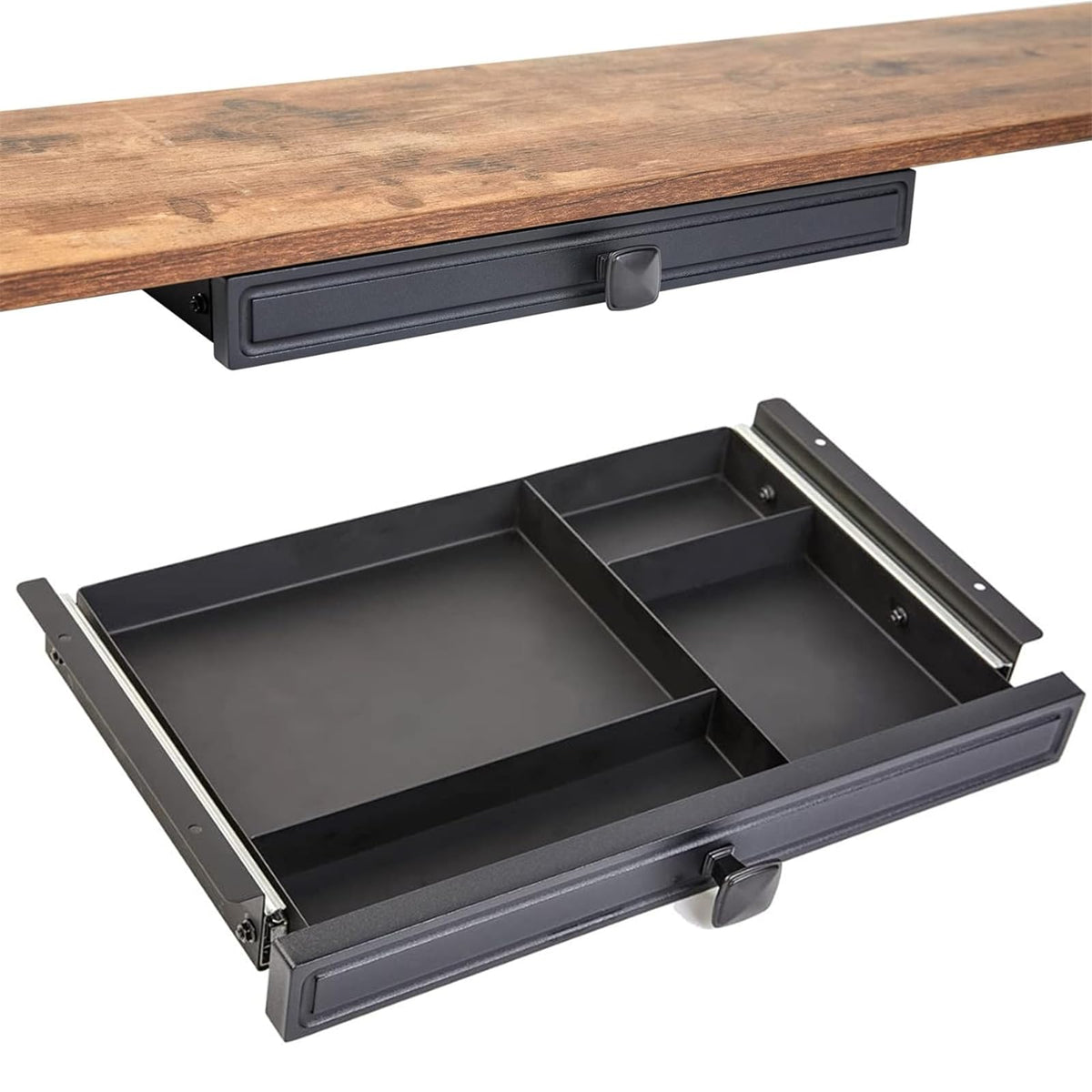 GOME Under Desk Slide out Pencil Drawer with Space Divider Design for Storing Pencil and Office