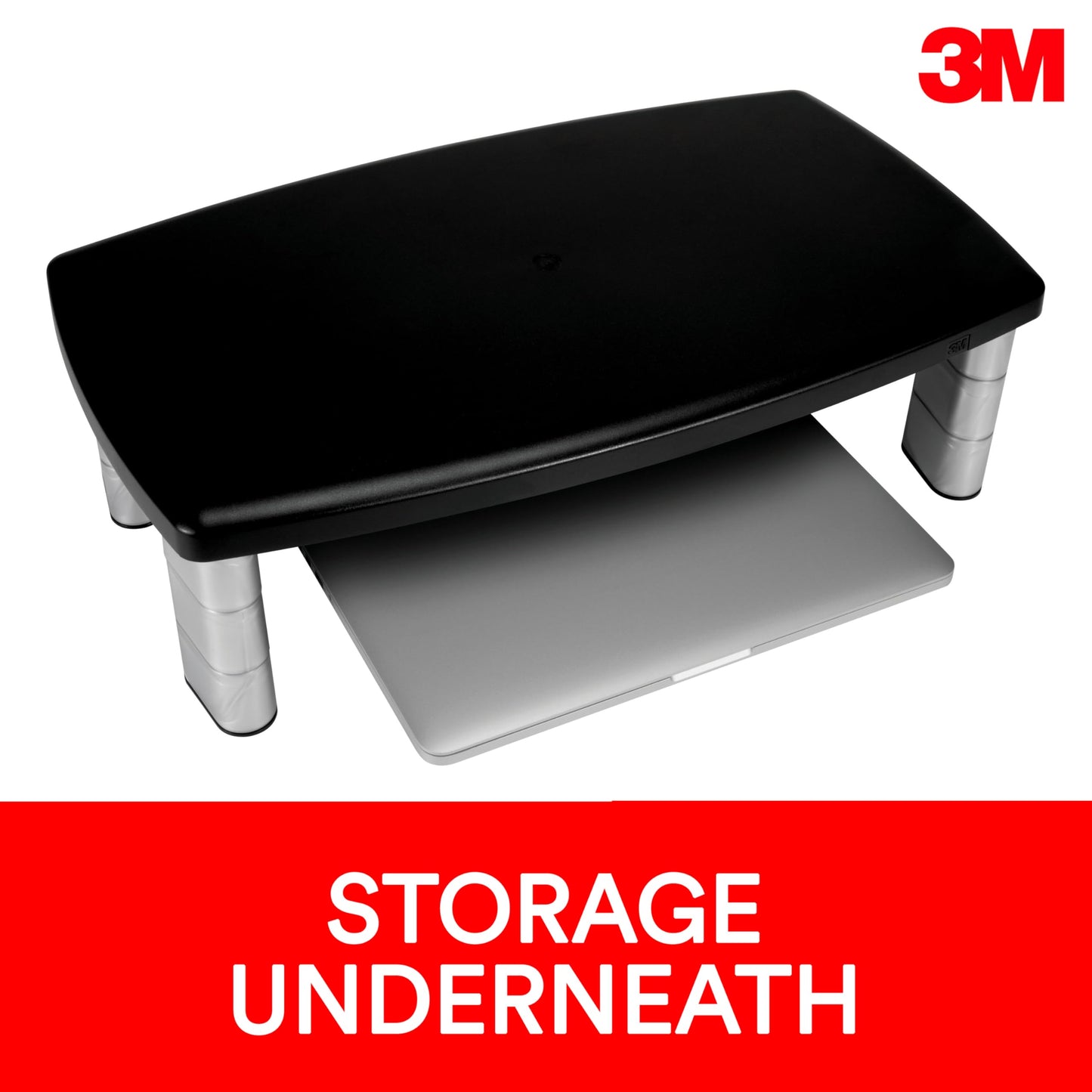 3M Extra Wide Adjustable Computer Monitor Stand, 20 in x 12 in