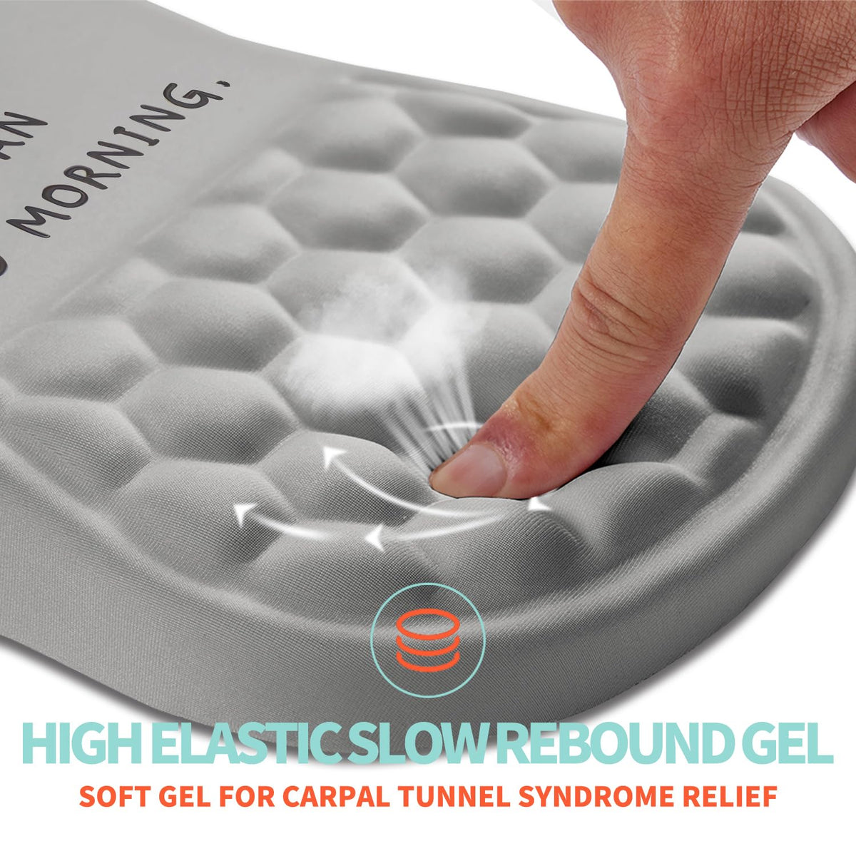 Kuosgm Ergonomic Mouse Pad Wrist Support with Memory Foam Massage Bulge, Carpal Tunnel Pain Relief