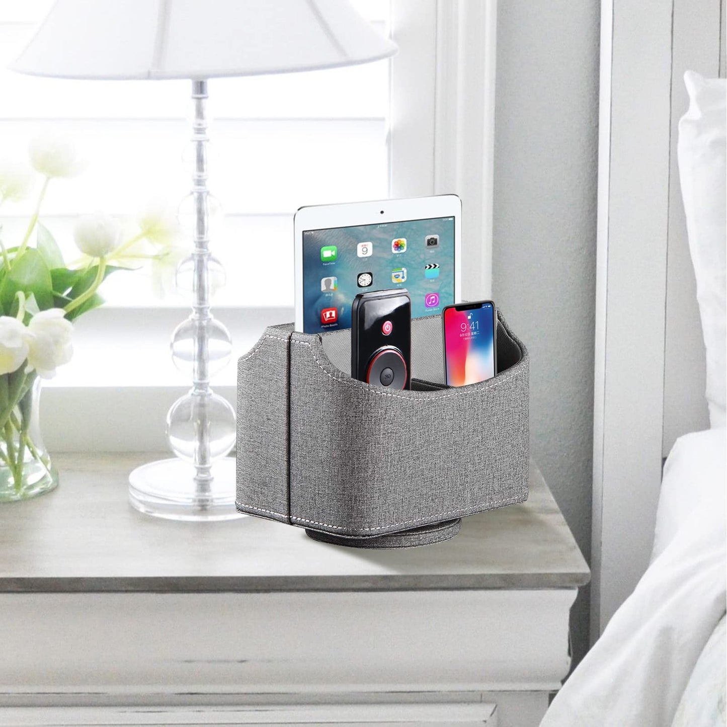 360° Swivel Remote Control Holder,TV Remote Caddy for Nightstand Table