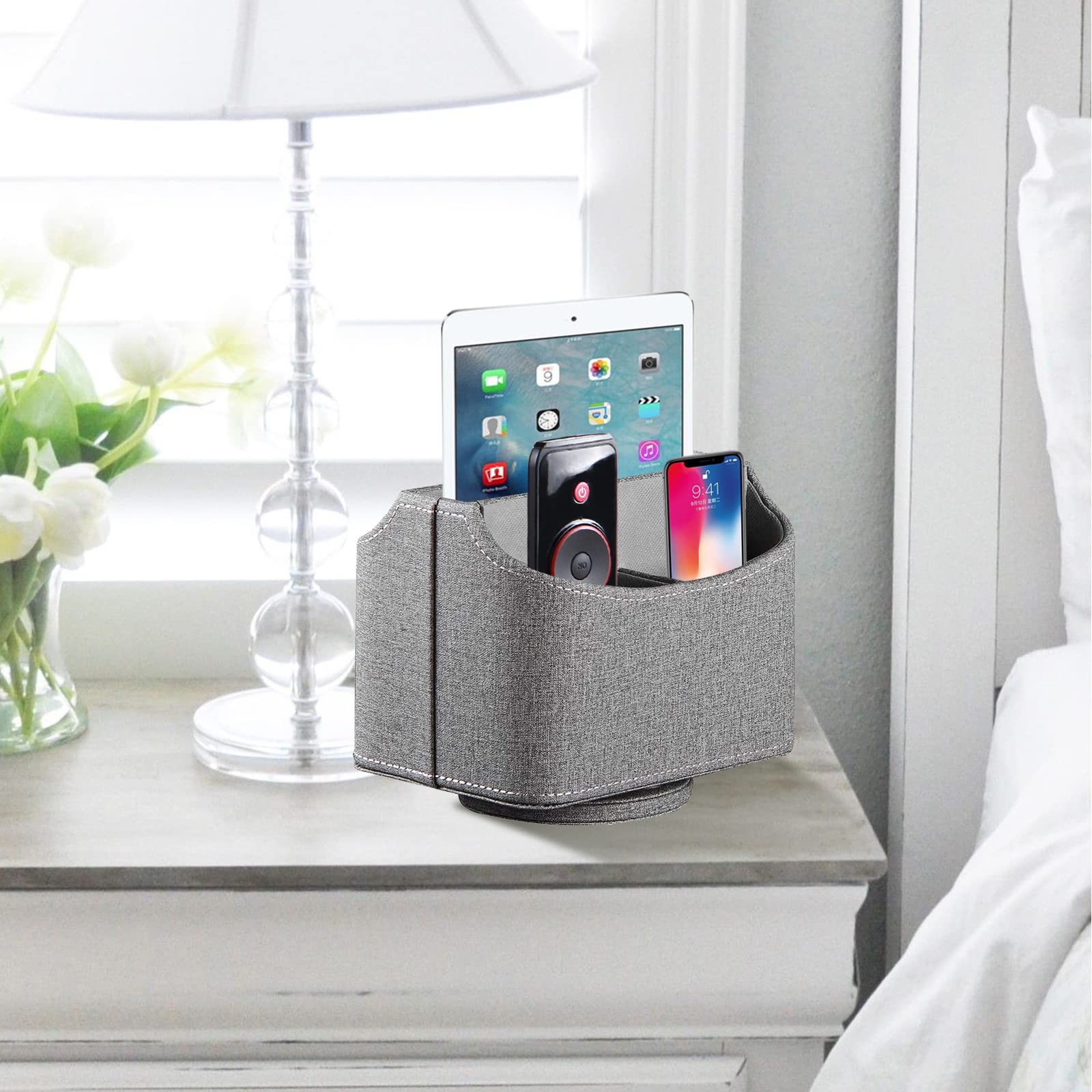 360° Swivel Remote Control Holder,TV Remote Caddy for Nightstand Table