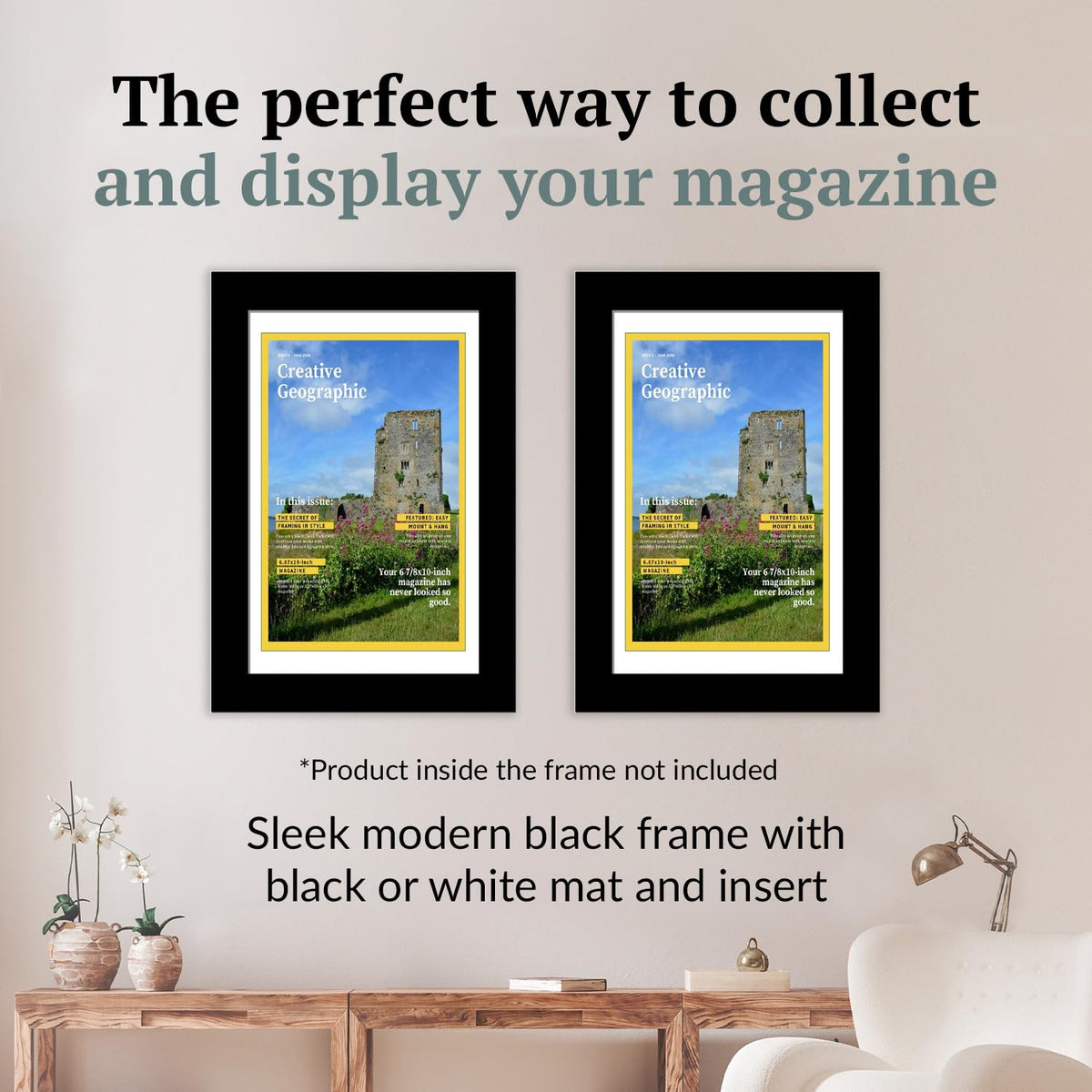 Creative Picture Frames 6.87 x 10 Magazine Frame with Full-Strength Glass, Holds Up To A 1/4" Thick