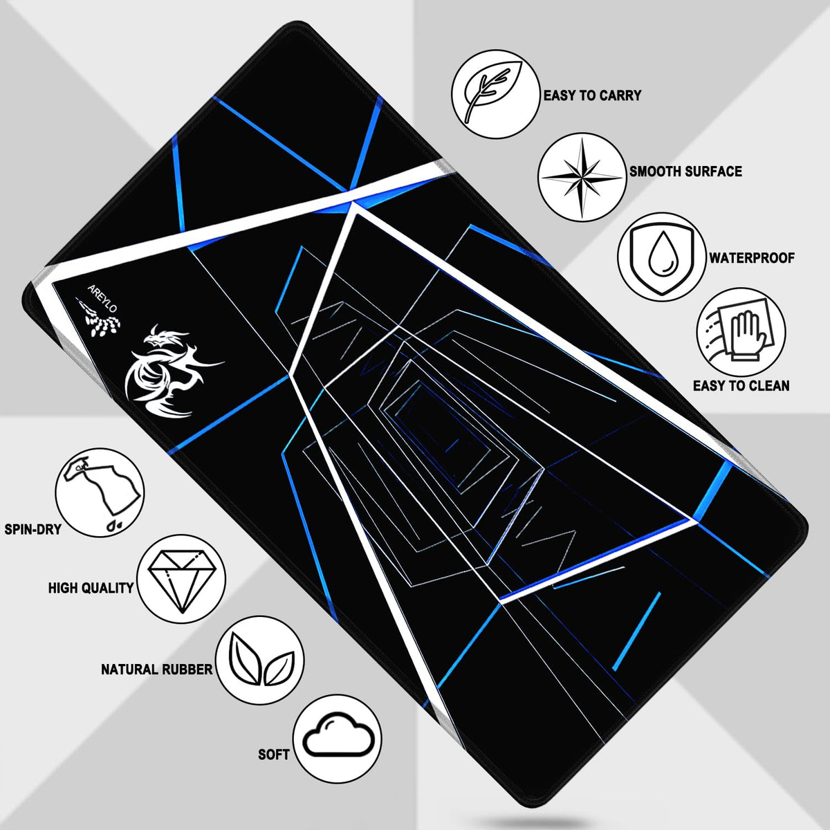 Gaming Mouse Pad Large, Waterproof Extra Large Mousepad with Stitched Edges, 31.5" x 15.7" Non-Slip