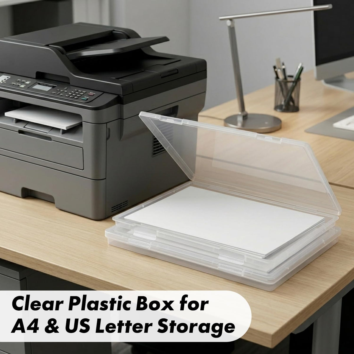 DUOFIRE 3 Pack Plastic File Box Document Organizer for US Letter Paper
