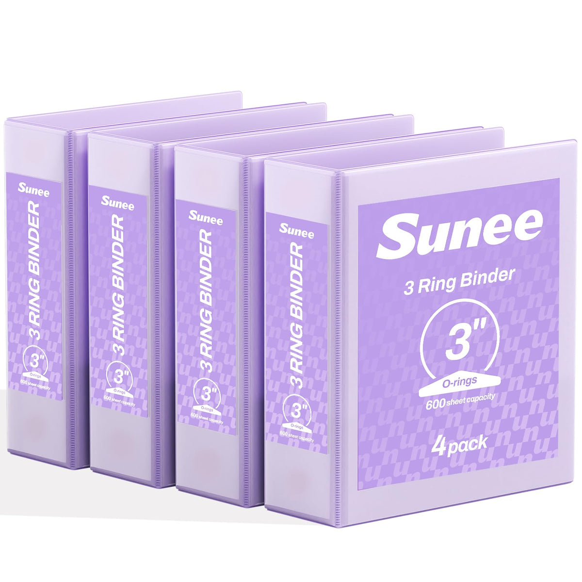 SUNEE 3 Ring Binder 3 Inch 4 Pack, 3" Clear View Binder Three Ring PVC-Free (Fit 8.5x11 Inches) for