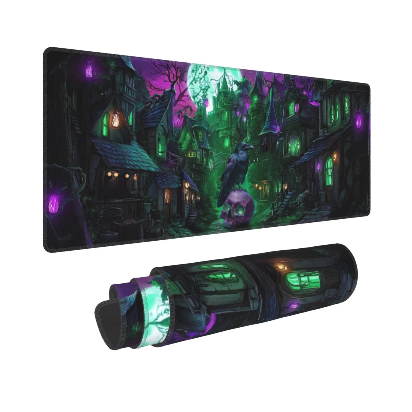 Halloween Mouse Pad Extended Large Gaming Mouse Pad XL Stitched Edges for Gamer Home Office 31.5 X