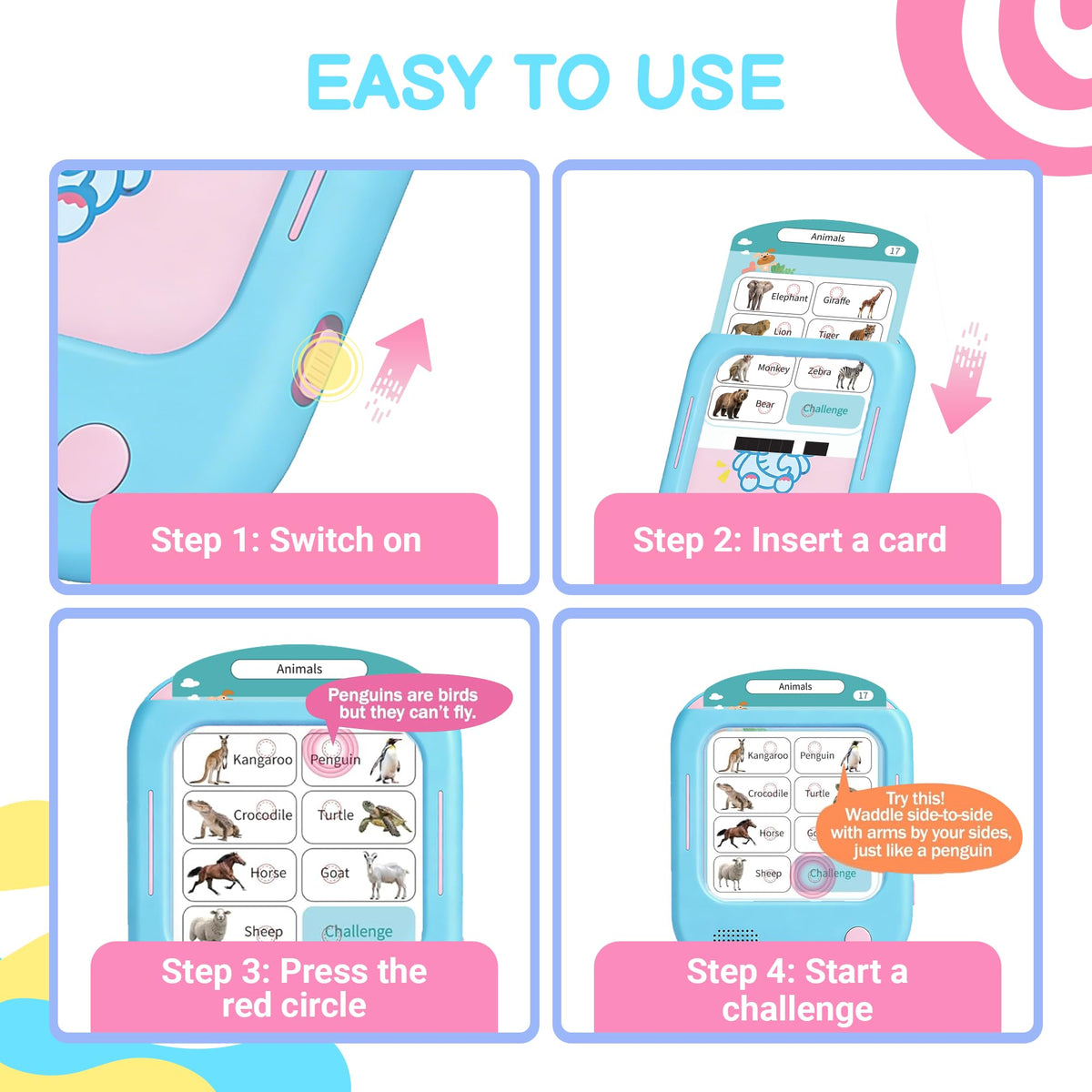 QuTZ Talking Flash Cards, Phonics Flash Cards, Learn to Read with 166 Pages, 29+ Themes, 800+ Words