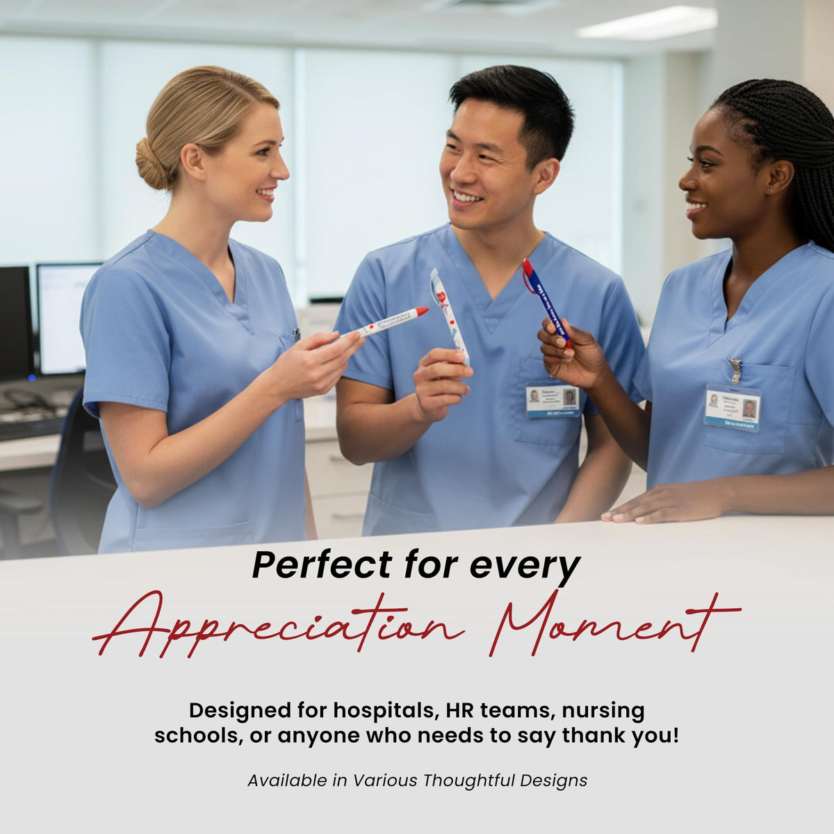 Greeting Pen – Nurse Appreciation Pen Set with Uplifting Rotating Messages – Cute, Bulk Presents