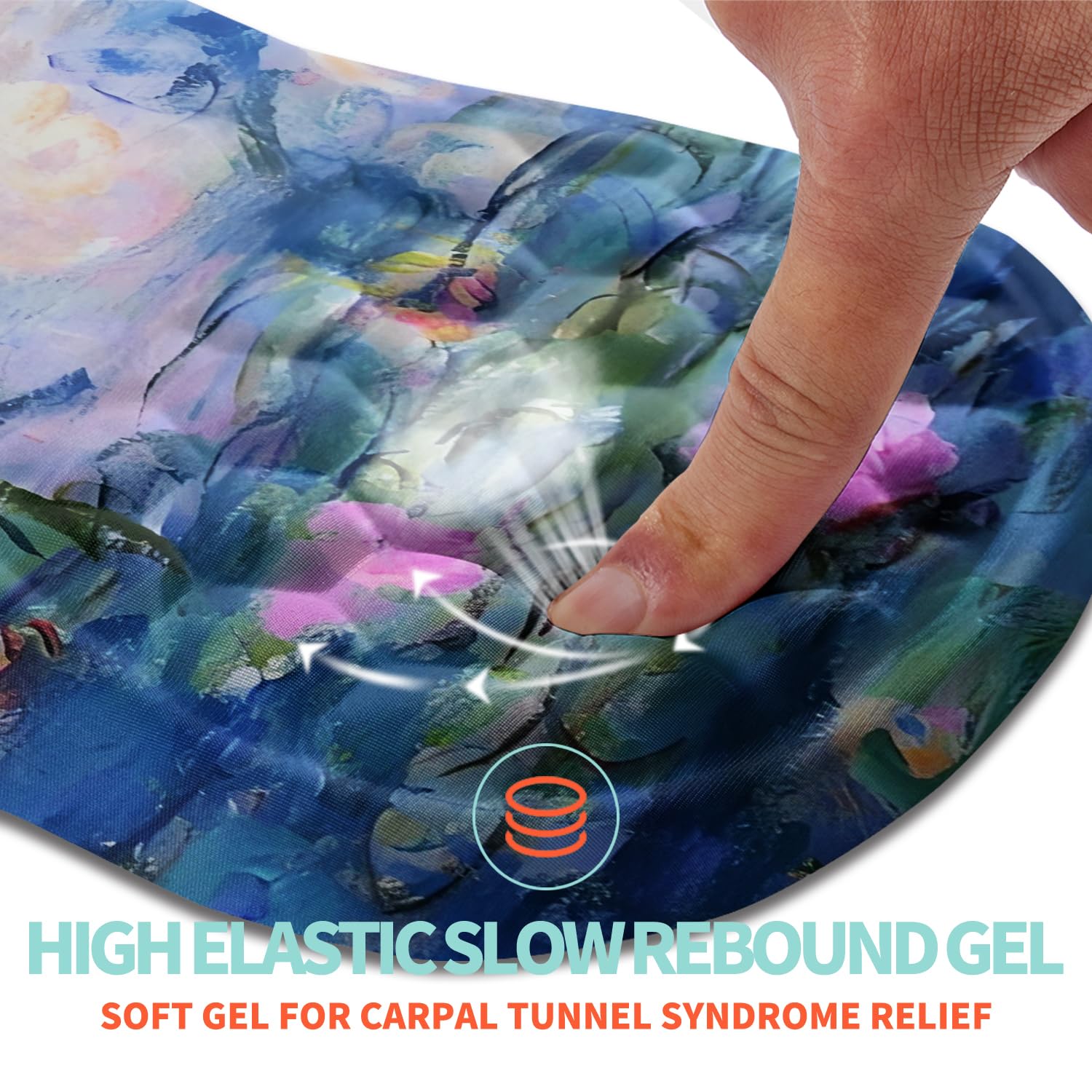 Kuosgm Ergonomic Mouse Pad Wrist Support with Memory Foam Massage Bulge, Carpal Tunnel Pain Relief