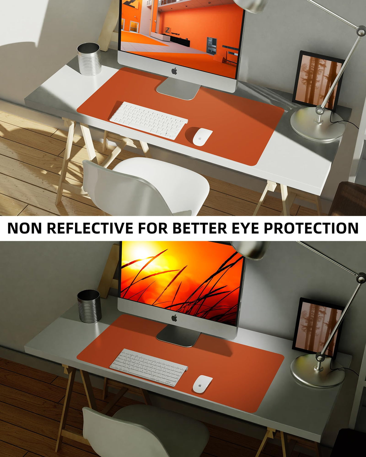 Leather Desk Pad Protector,Mouse Pad,Office Desk Mat, Non-Slip PU Leather Desk Blotter,Large Desk