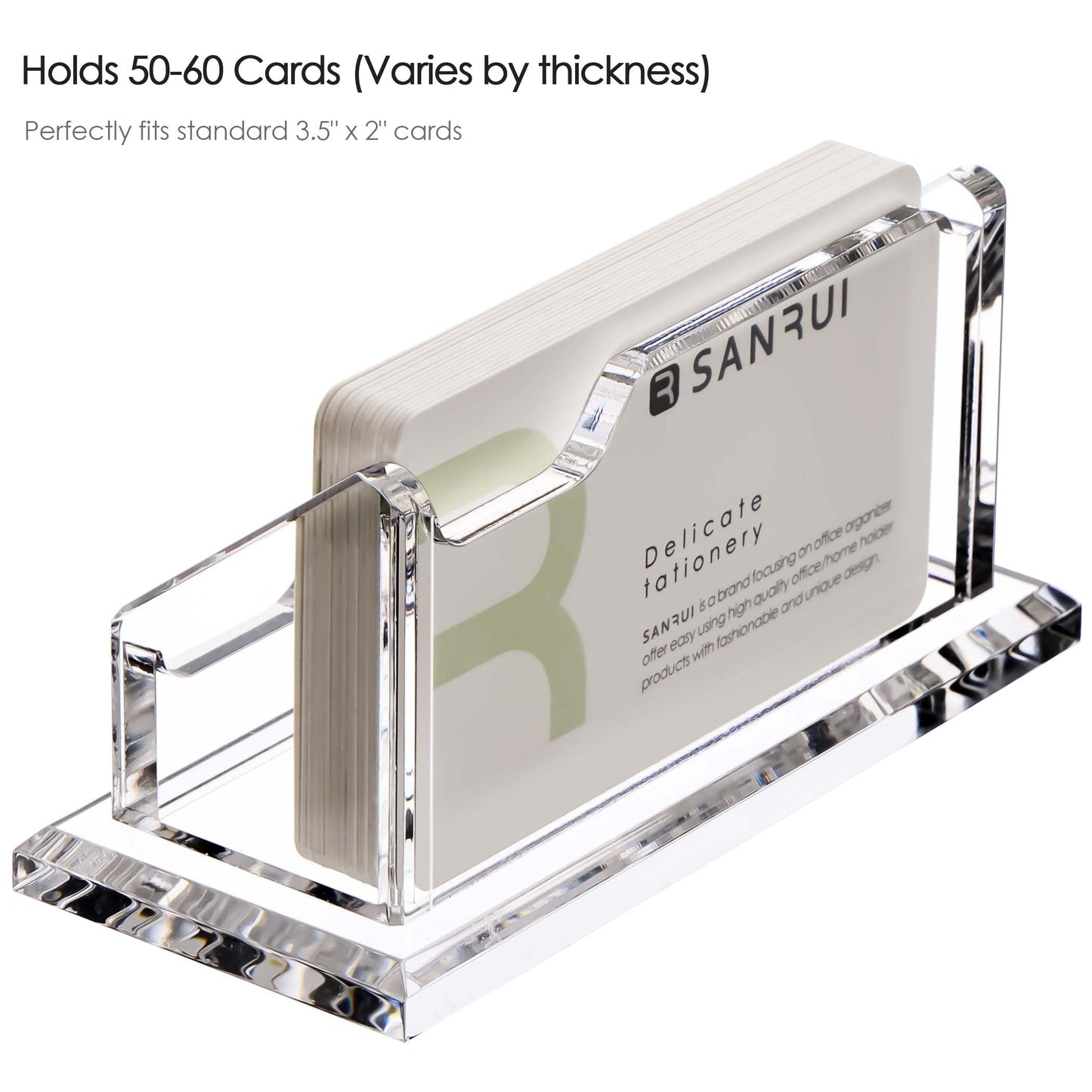 SANRUI Acrylic Business Card Holder for Desk, 2-Pack, Clear