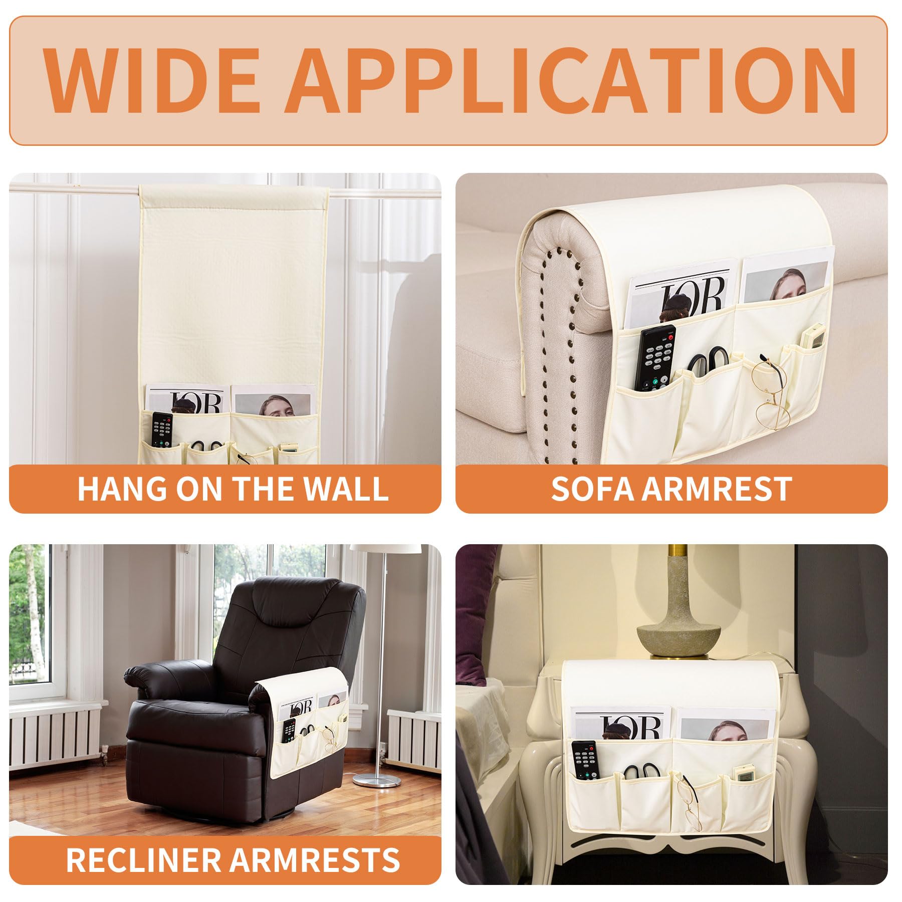 HAOMAIJIA Sofa Armrest Organizer, Remote Control Holder for Recliner Couch