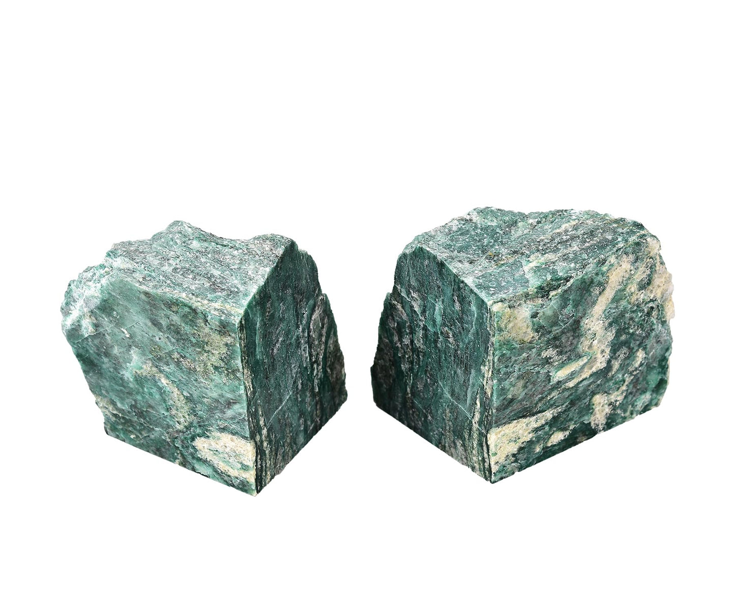 AMOYSTONE Green Mica Stone Bookends for Kitchen Counter Decor