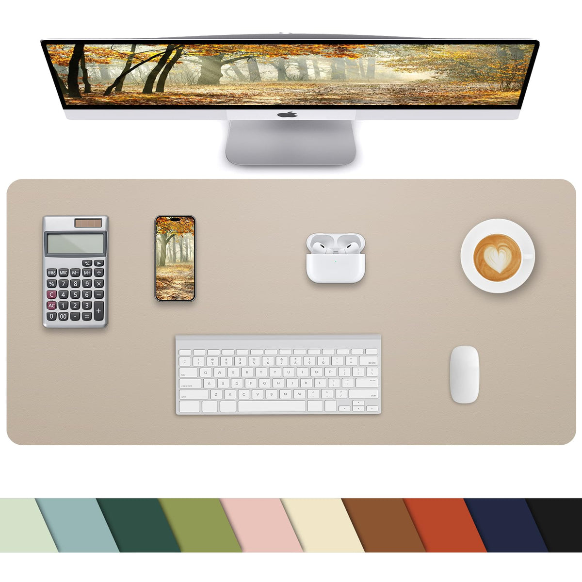 Leather Desk Pad Protector, Large Desk Mat, Mouse Pad, Non-Slip PU Leather Desk Blotter,Desk Cover