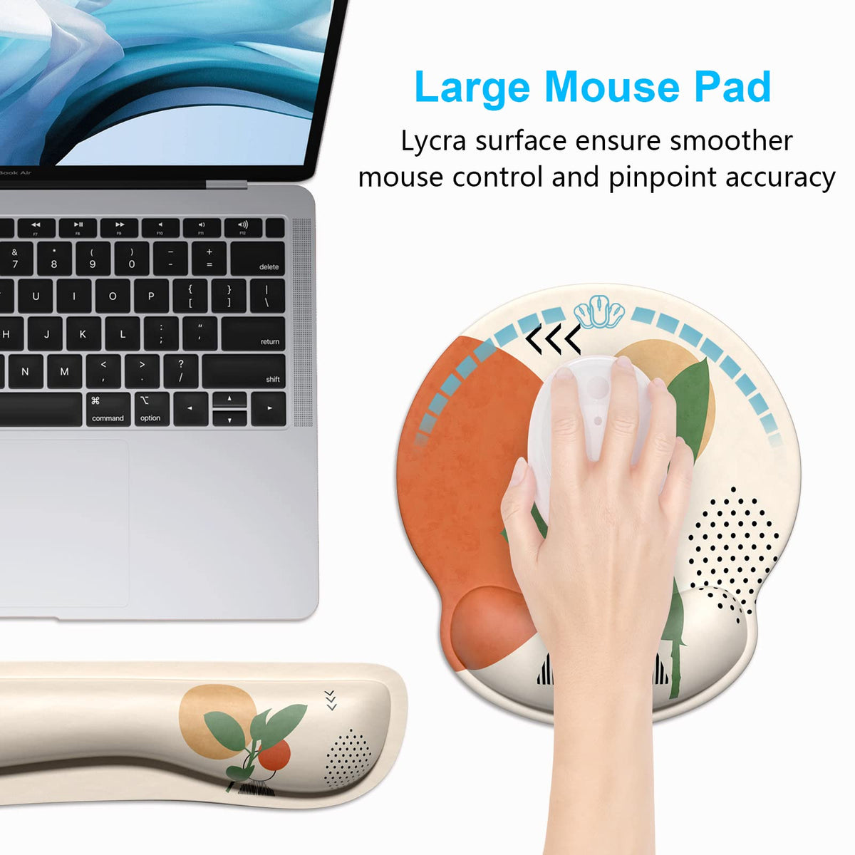Dapesuom Keyboard Wrist Rest and Mouse Pad with Wrist Support, Memory Foam Cushion for Keyboard and