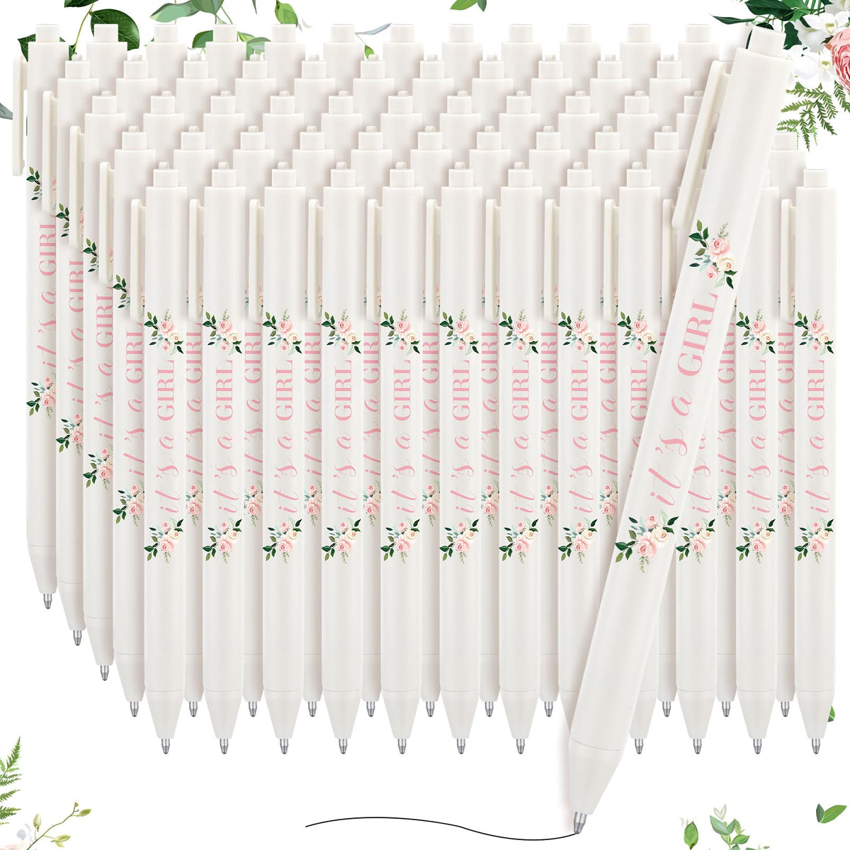 Kisston 60 Pcs Floral Baby Shower Pens, Gifts Party Favors Bulk