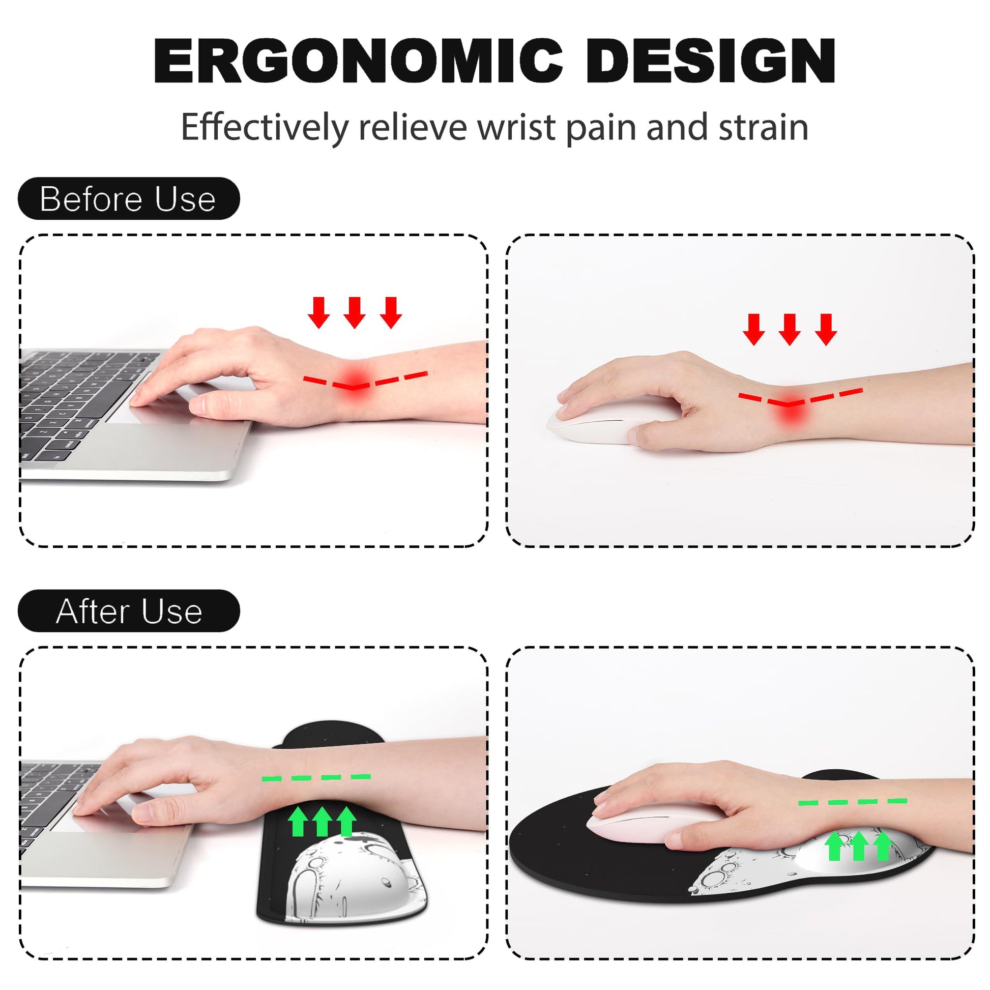 Ergonomic Mouse Pad with Wrist Rest and Keyboard Wrist Rest, Mousepad