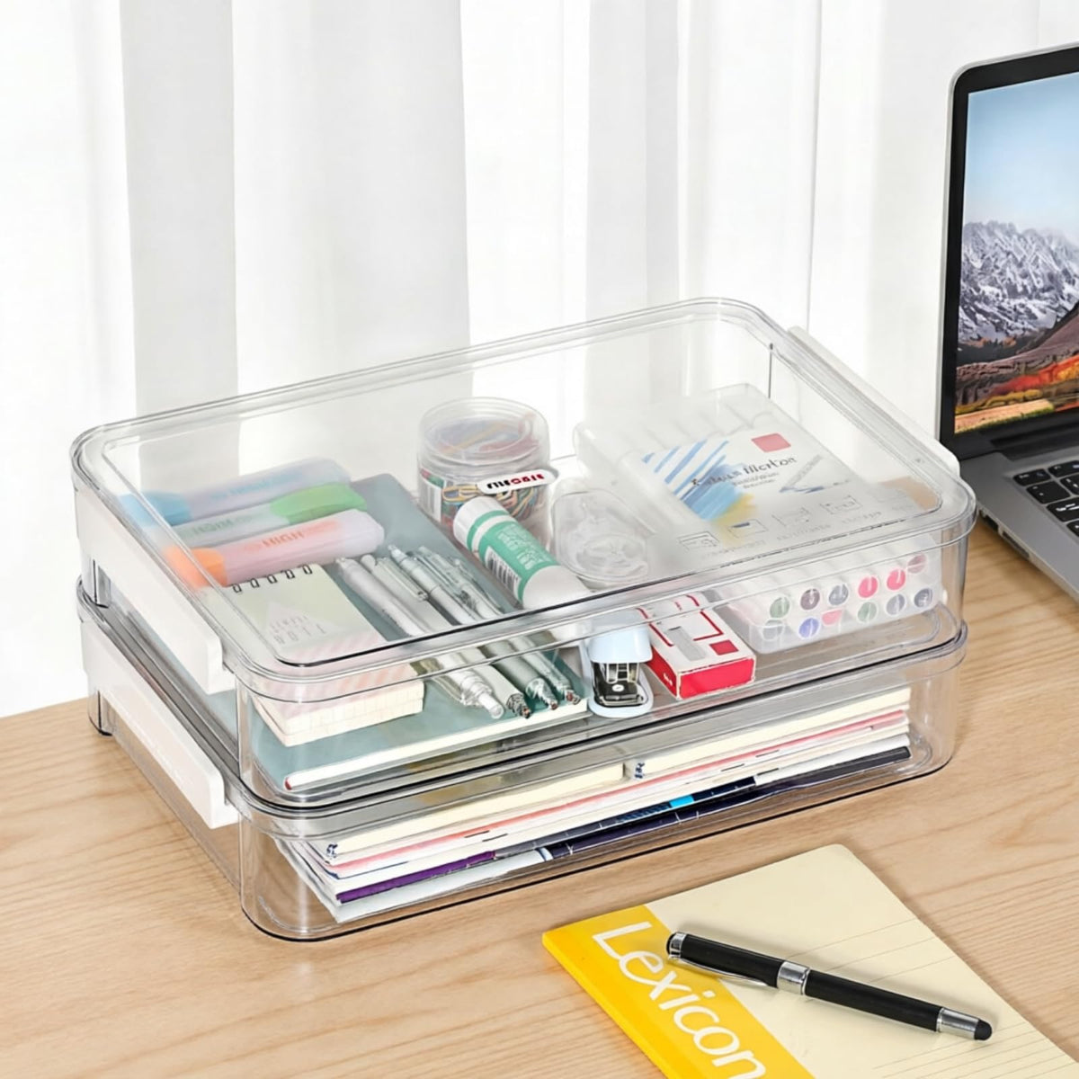 BTSKY 1 Pack Plastic Storage Containers with Lids, Portable Project Case