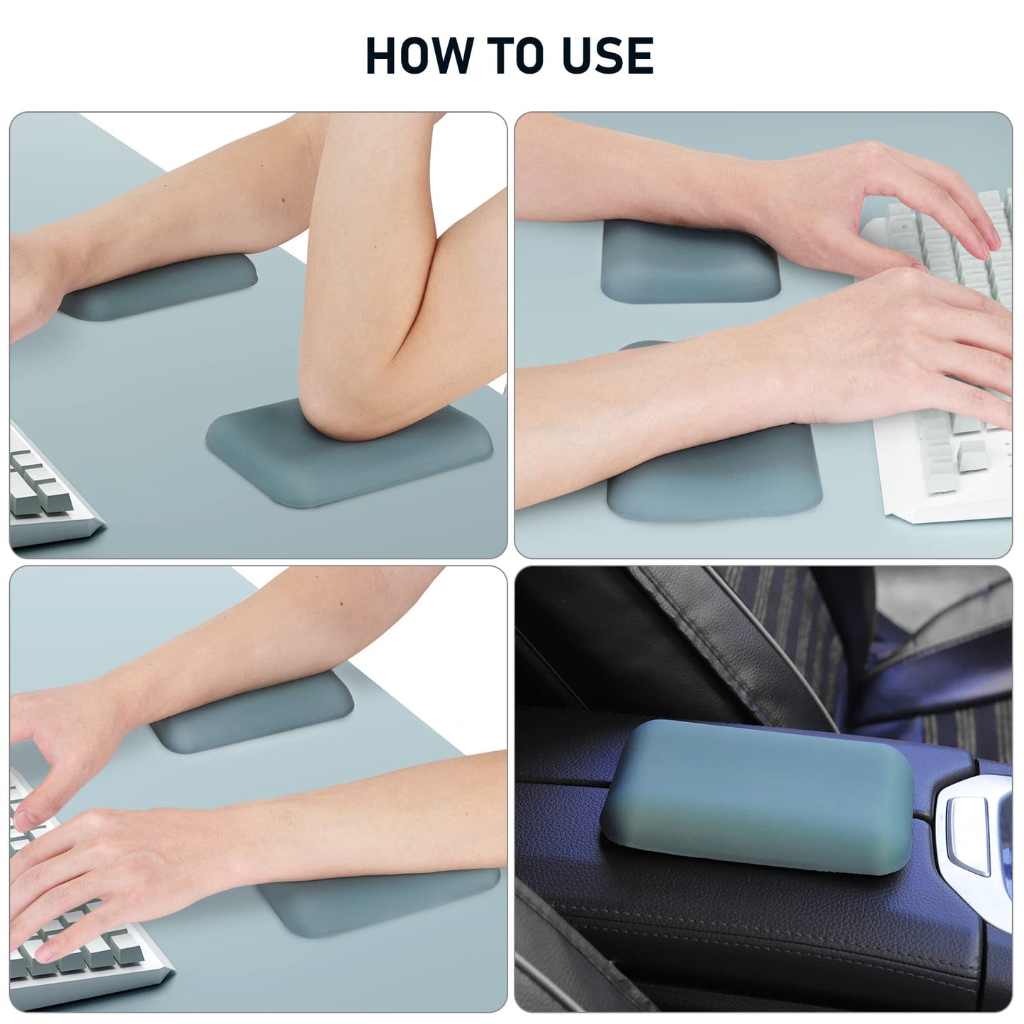 Leolee Elbow Rest Pads for Desk, Green Ergonomic Wrist Rest Arm Rest Pads
