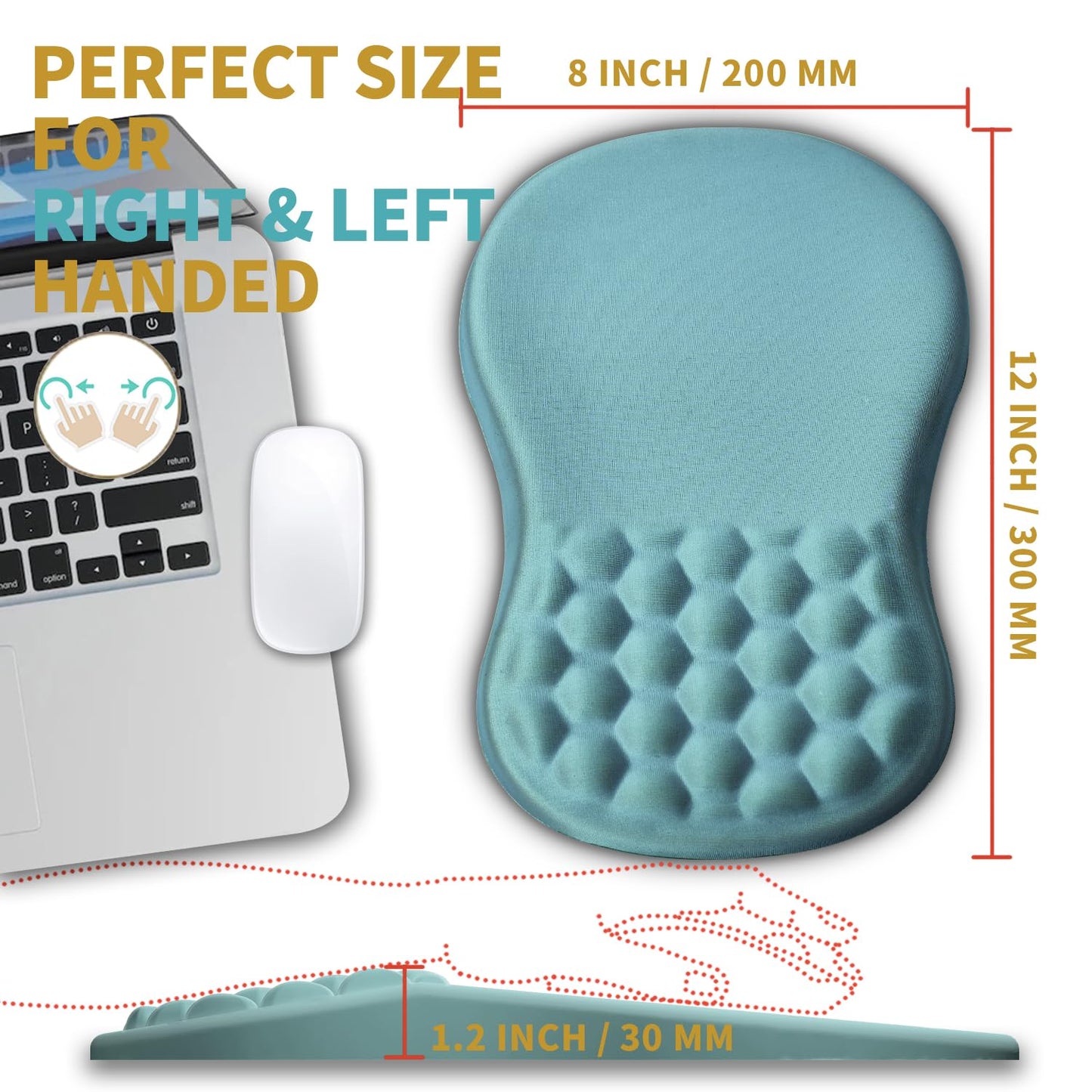 Hokafenle Ergonomic Mouse Pad Wrist Support with Massage Design, Wrist Rest Pain Relief Mousepad