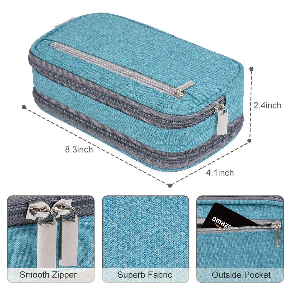 Chelory Big Capacity Pencil Case Large Pencil Bag Pouch 3 Comparments Pen Pencil Marker Cases