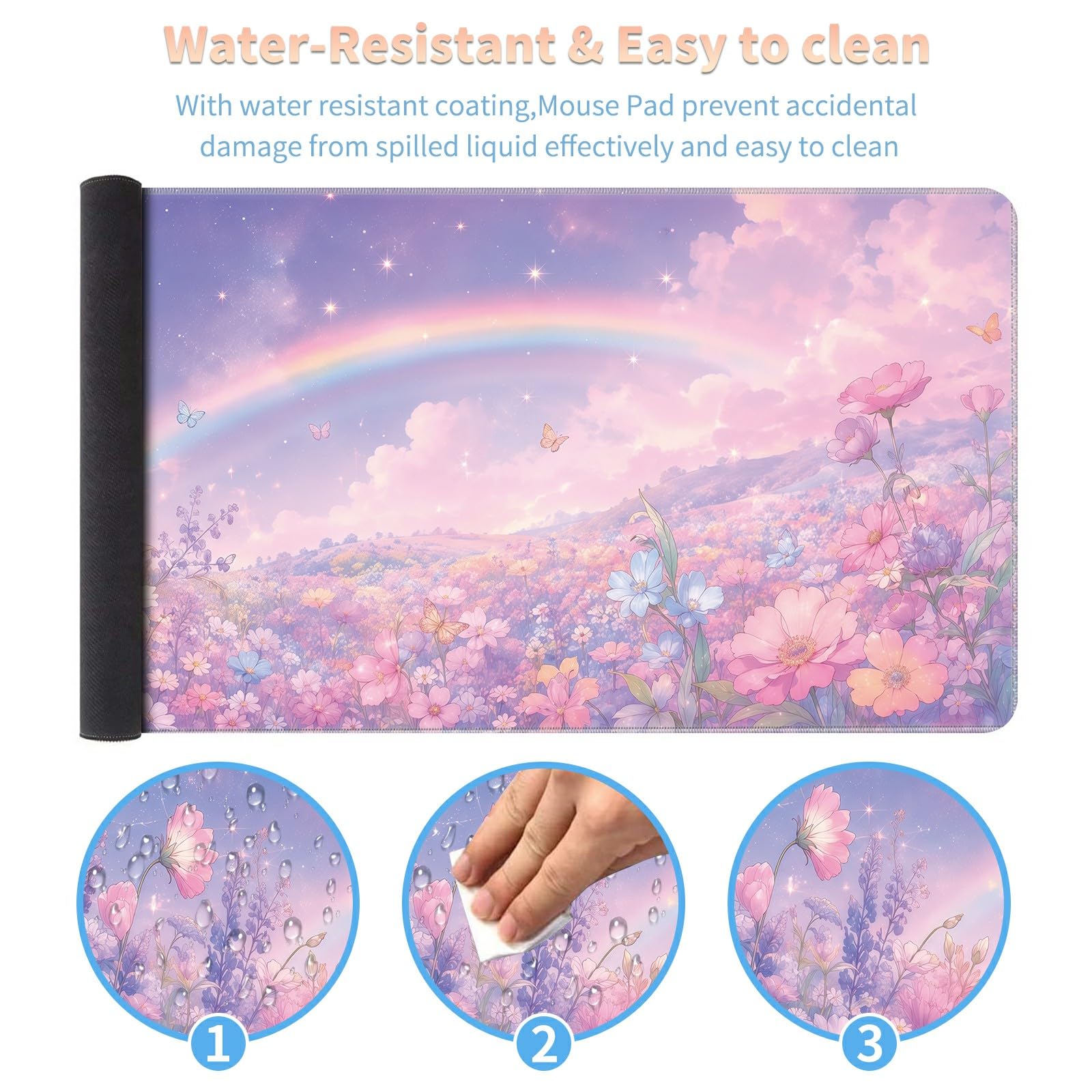 Desk Mat Large Gaming Mouse Pad + Coaster
