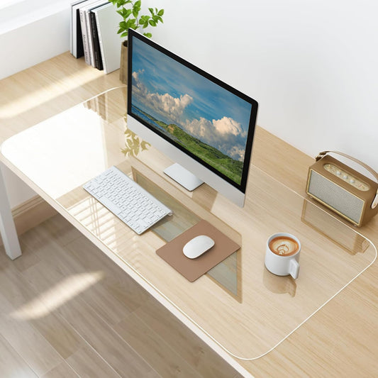 LBJFYHJN Clear Desk Mat, Non-Slip PVC Desk Protector Mat (31.5''*15.7'')