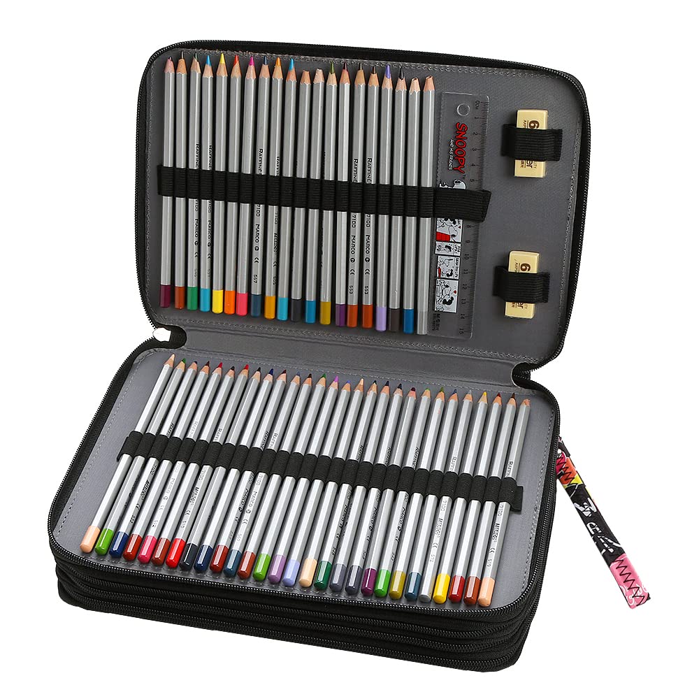 Lbxgap 216 Slots Pencil Case Organizer w/Removal Handle Strap