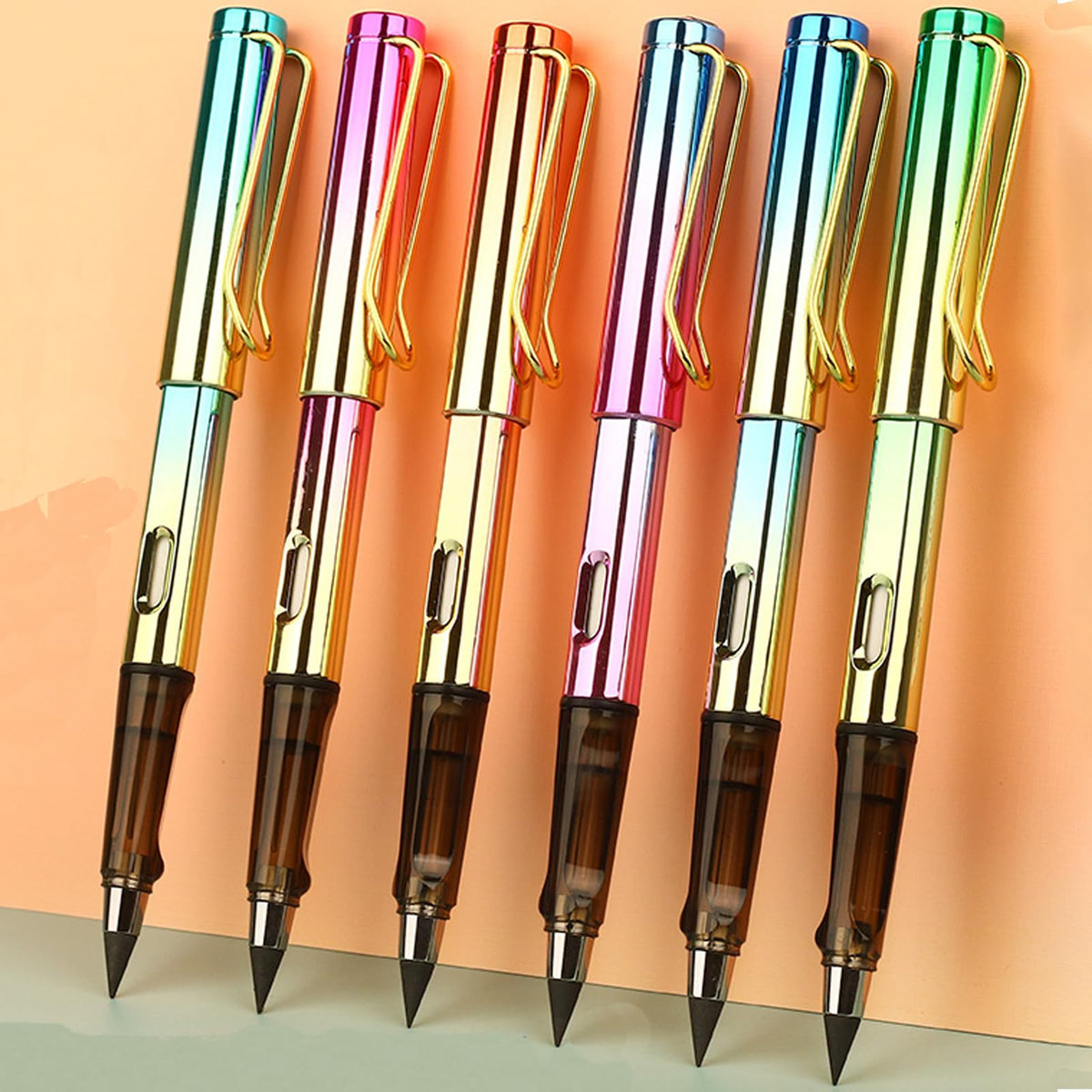 6 Pcs Inkless Eternal Pencils, Everlasting Infinity Magic Pencil with Eraser, Eternal Pencil For