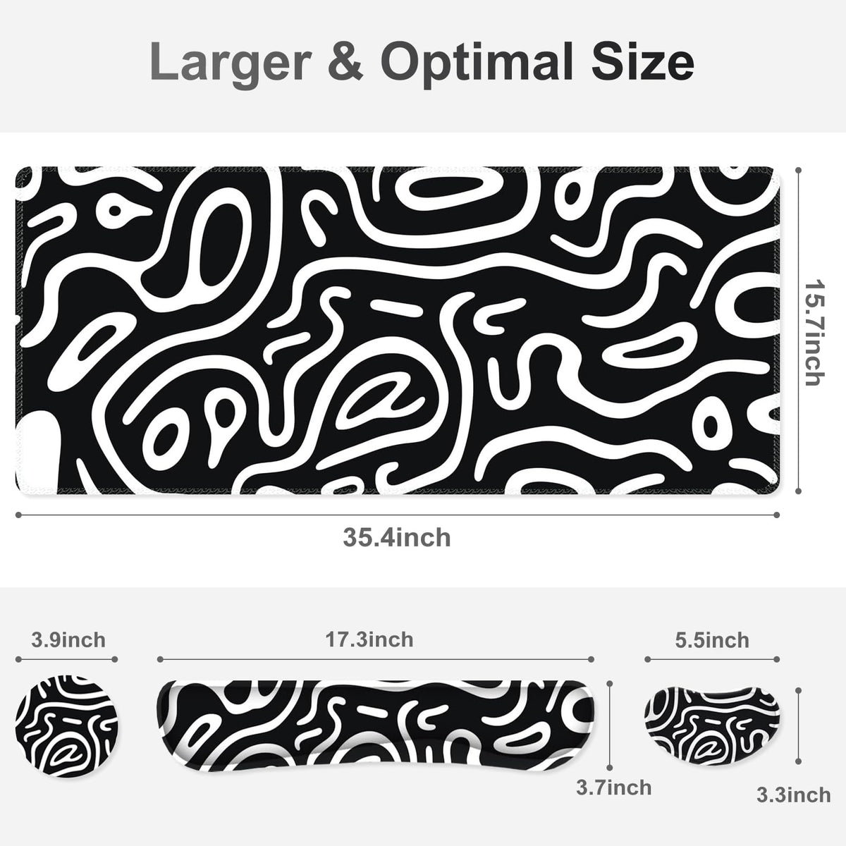 NXZGO Large Gaming Mouse Pad Set, 4 in 1 Extended Keyboard Desk Mat with Wrist Rest, Computer Game