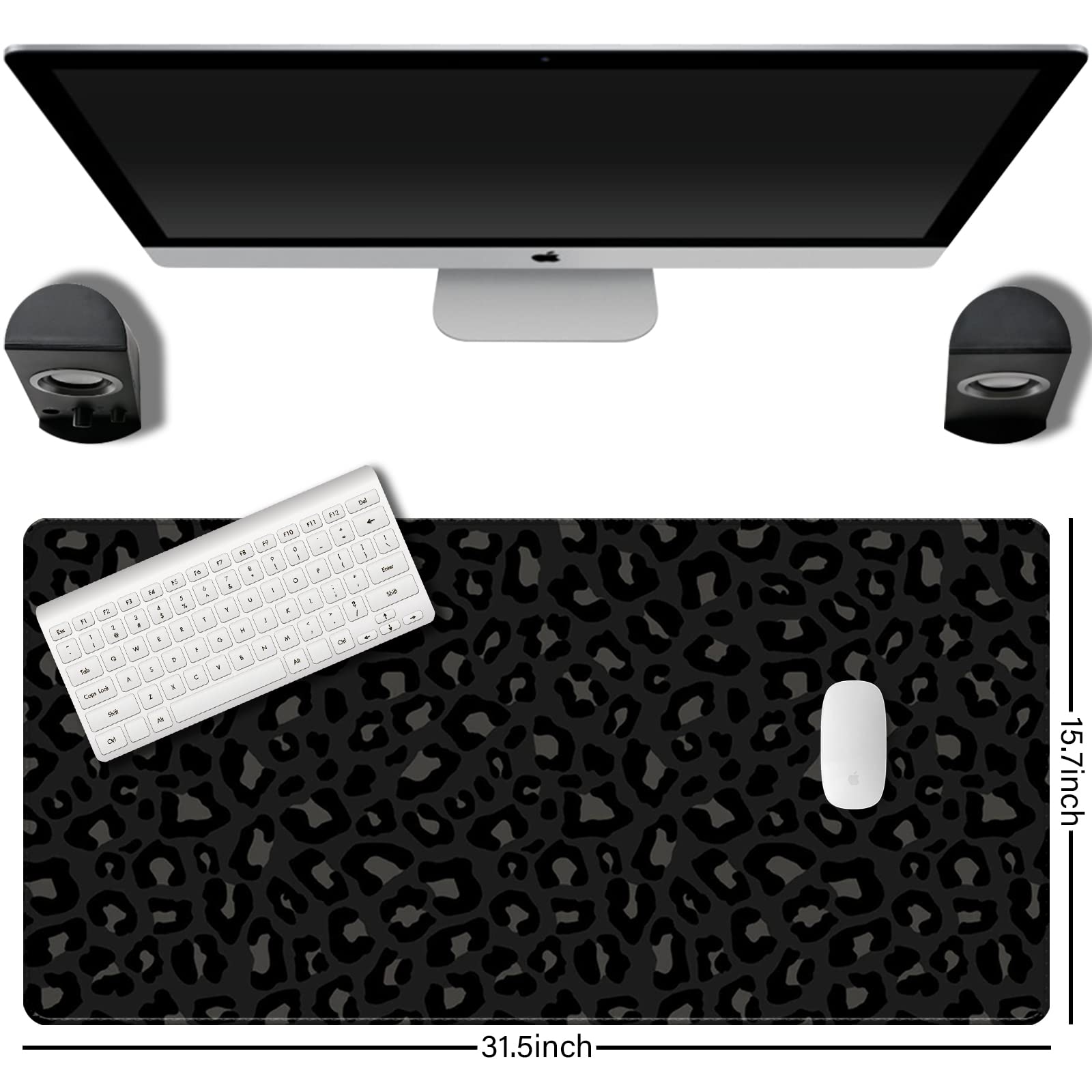 Deokke Extended Large Computer Gaming Mouse Pad Desk Mat(31.5×15.7 in),Desk Pad with Non-Slip Base