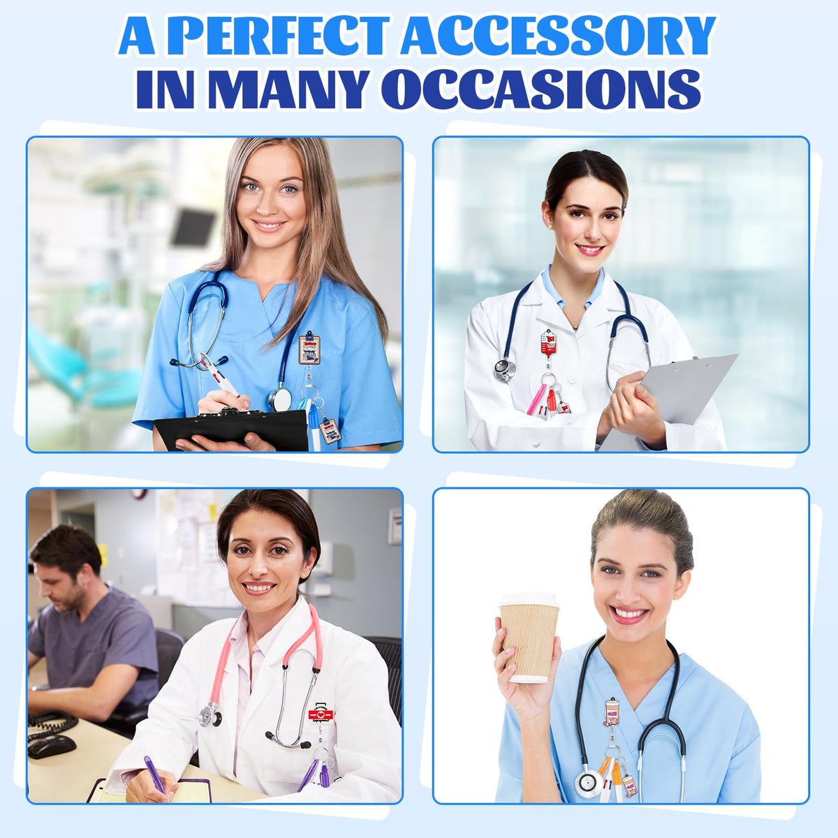 Henoyso Nurse Badge Reel Bulk,108 Pcs,Novel