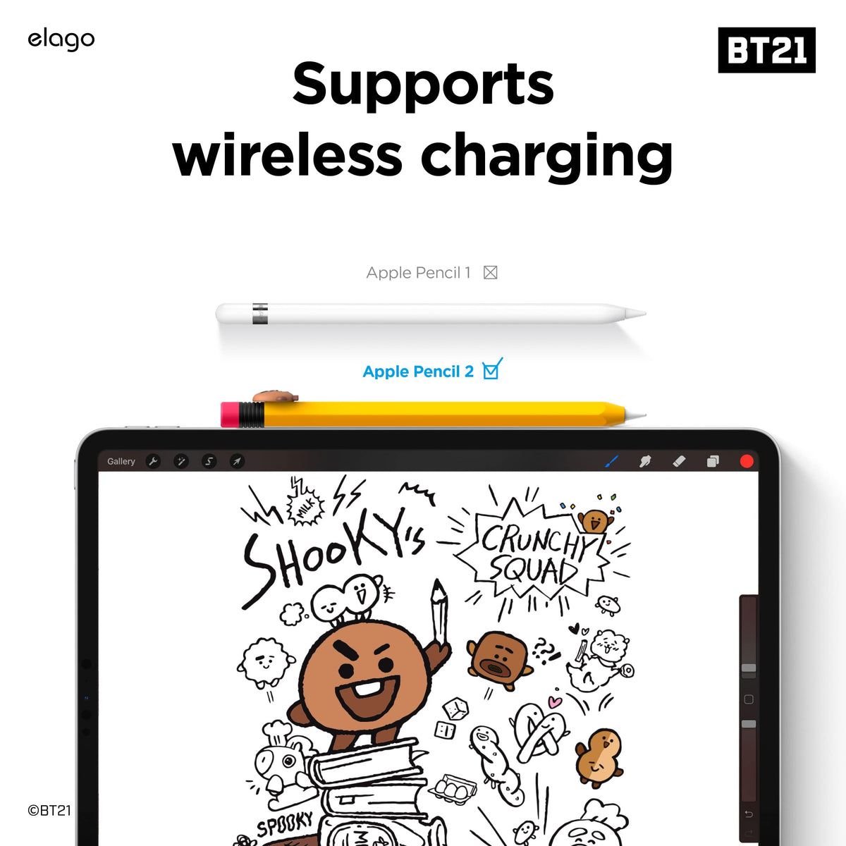 elago l BT21 for Apple Pencil Pro & 2nd Gen